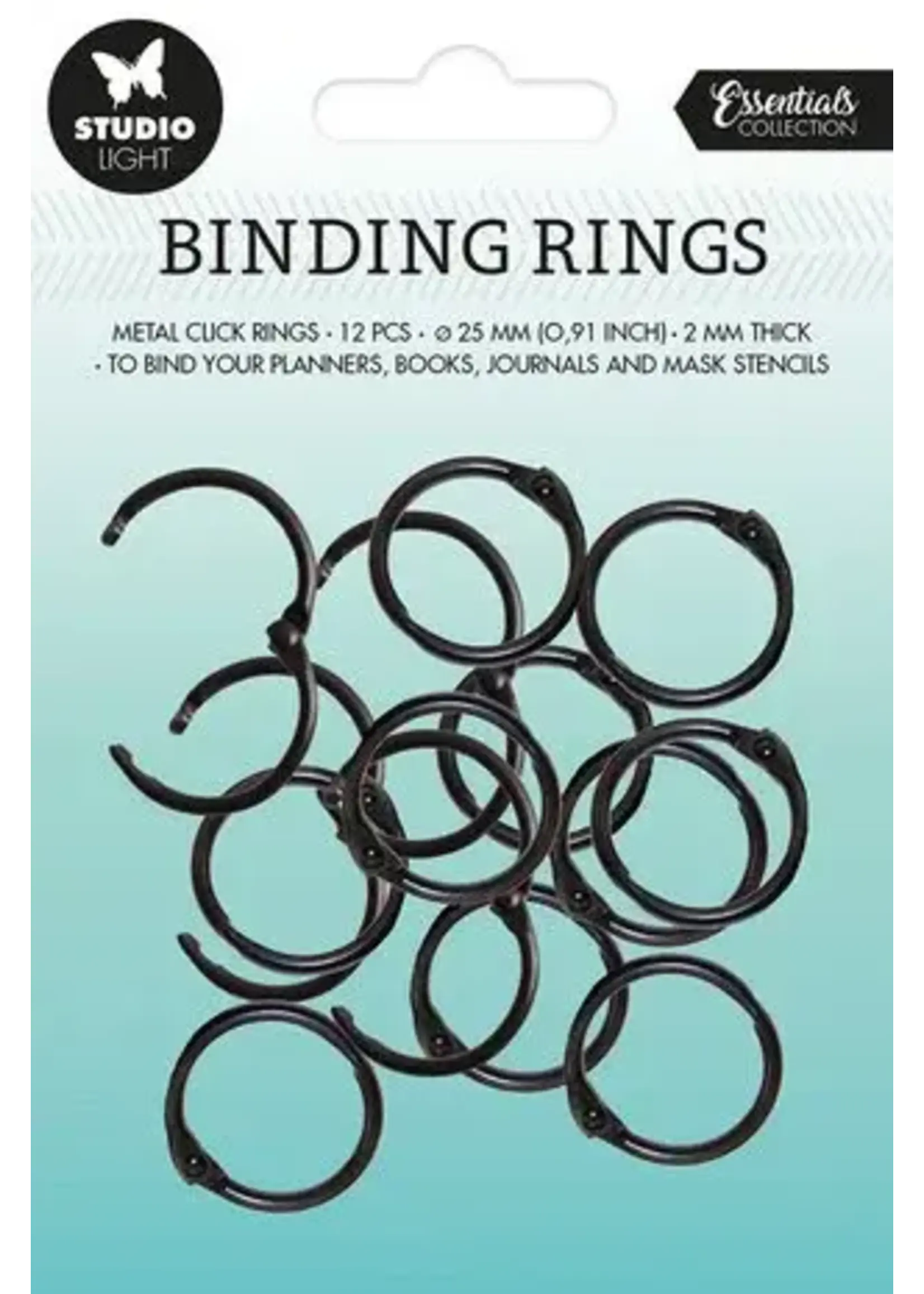 Binding Rings Black (12pcs) (SL-ES-RING01) (BASIC)