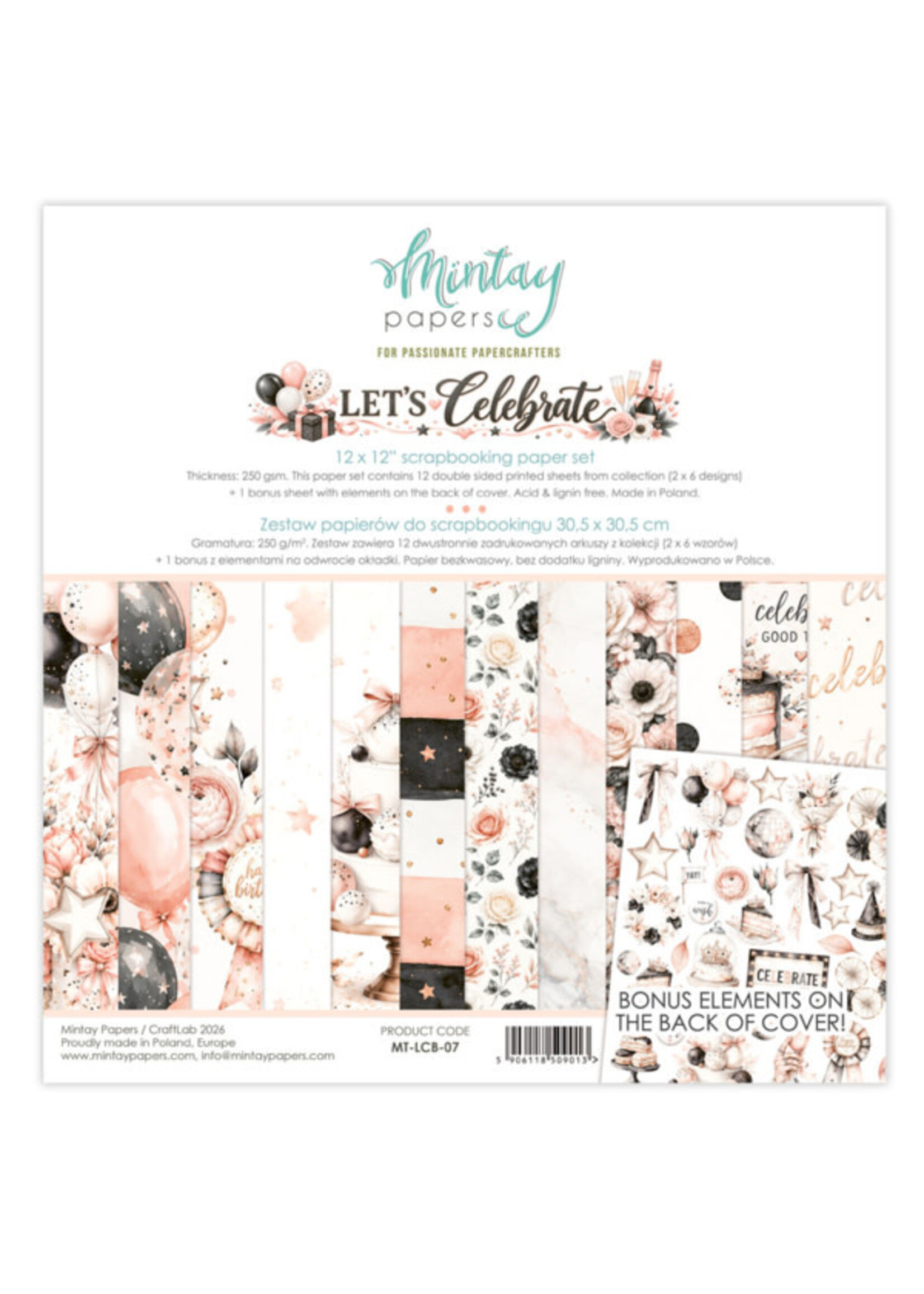 12 x 12 papieren set - Laten we het vieren