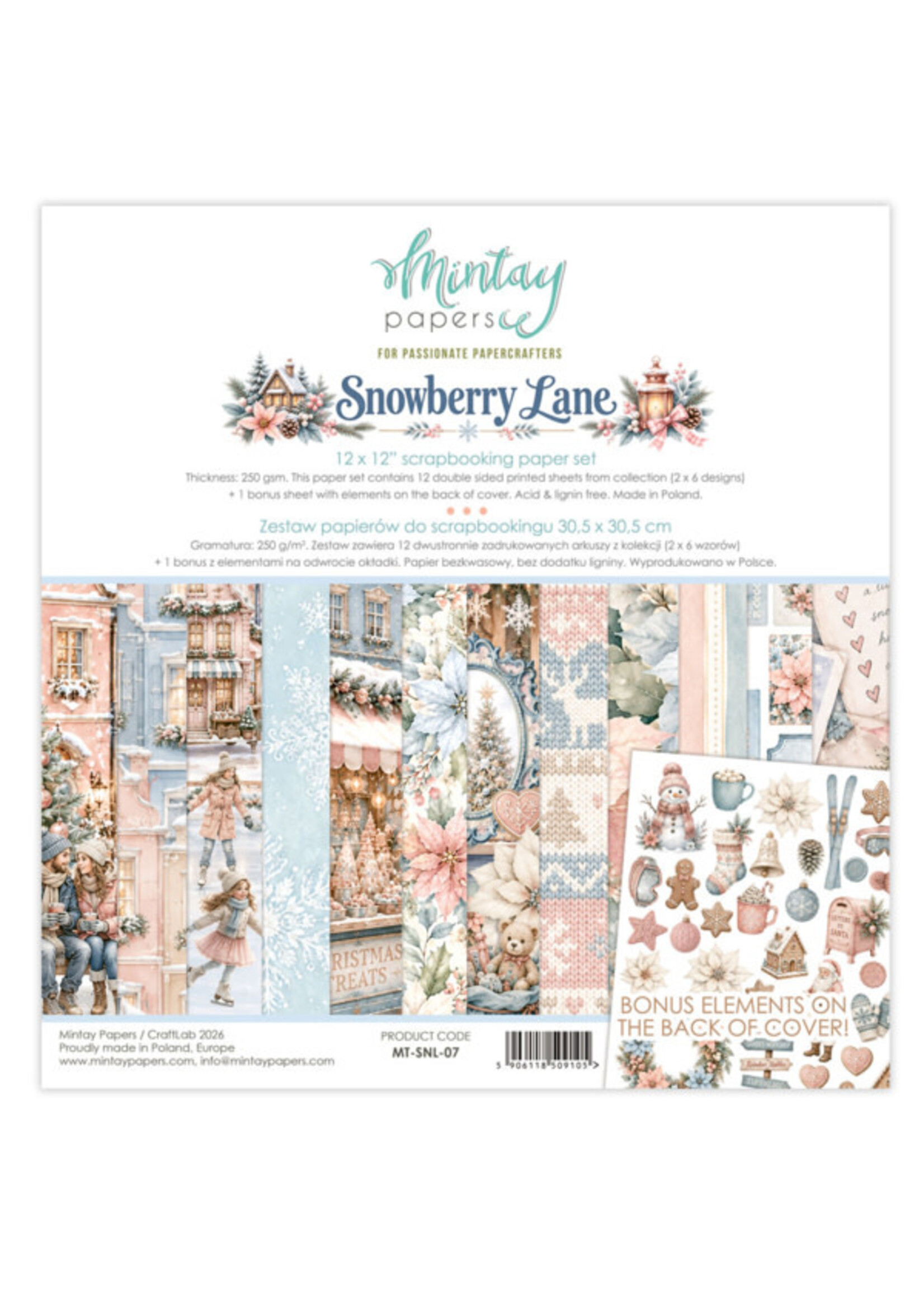 12 x 12 Papieren Set - Snowberry Lane