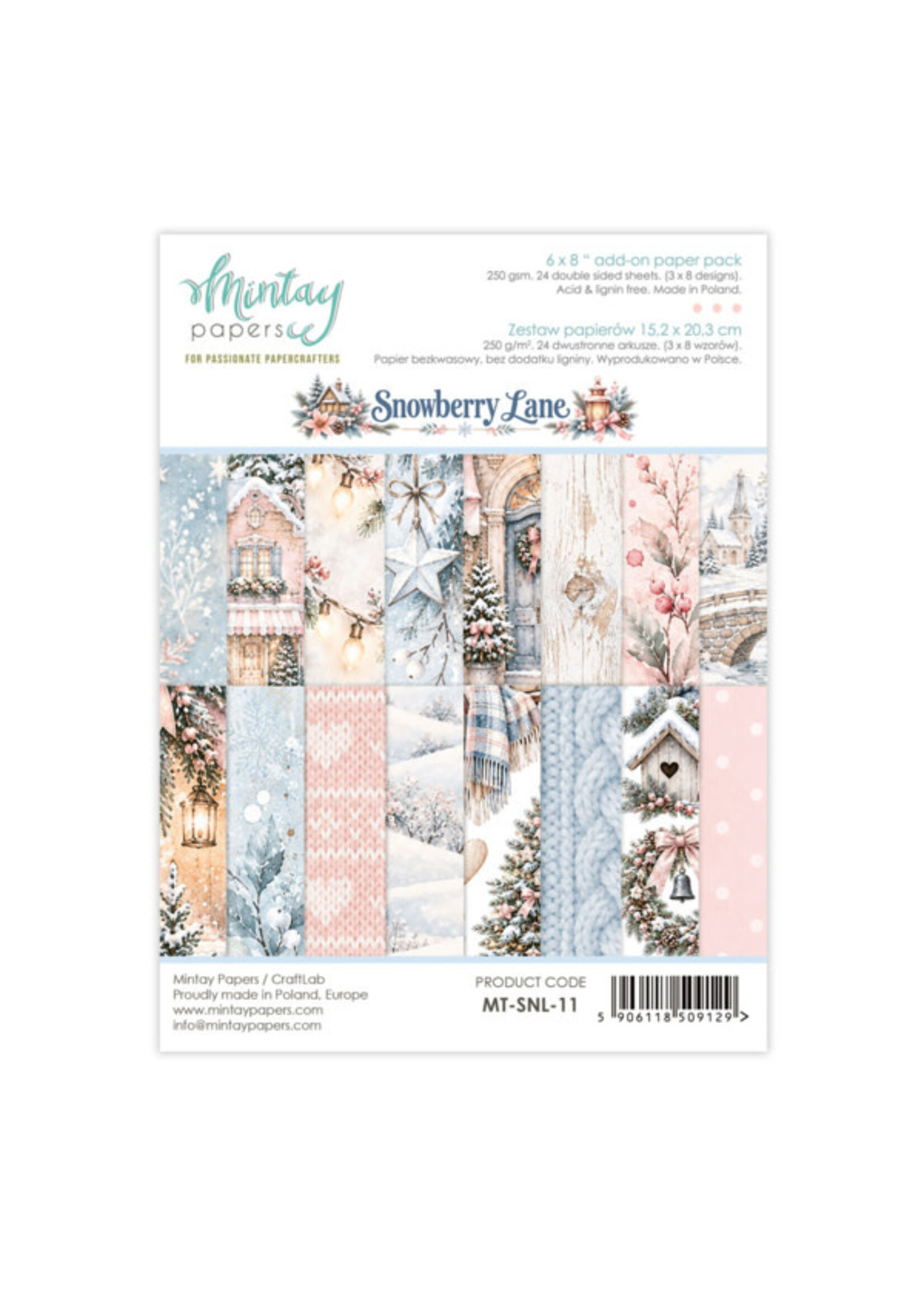 6 x 8 Aanvullend Papieren Set - Snowberry Lane
