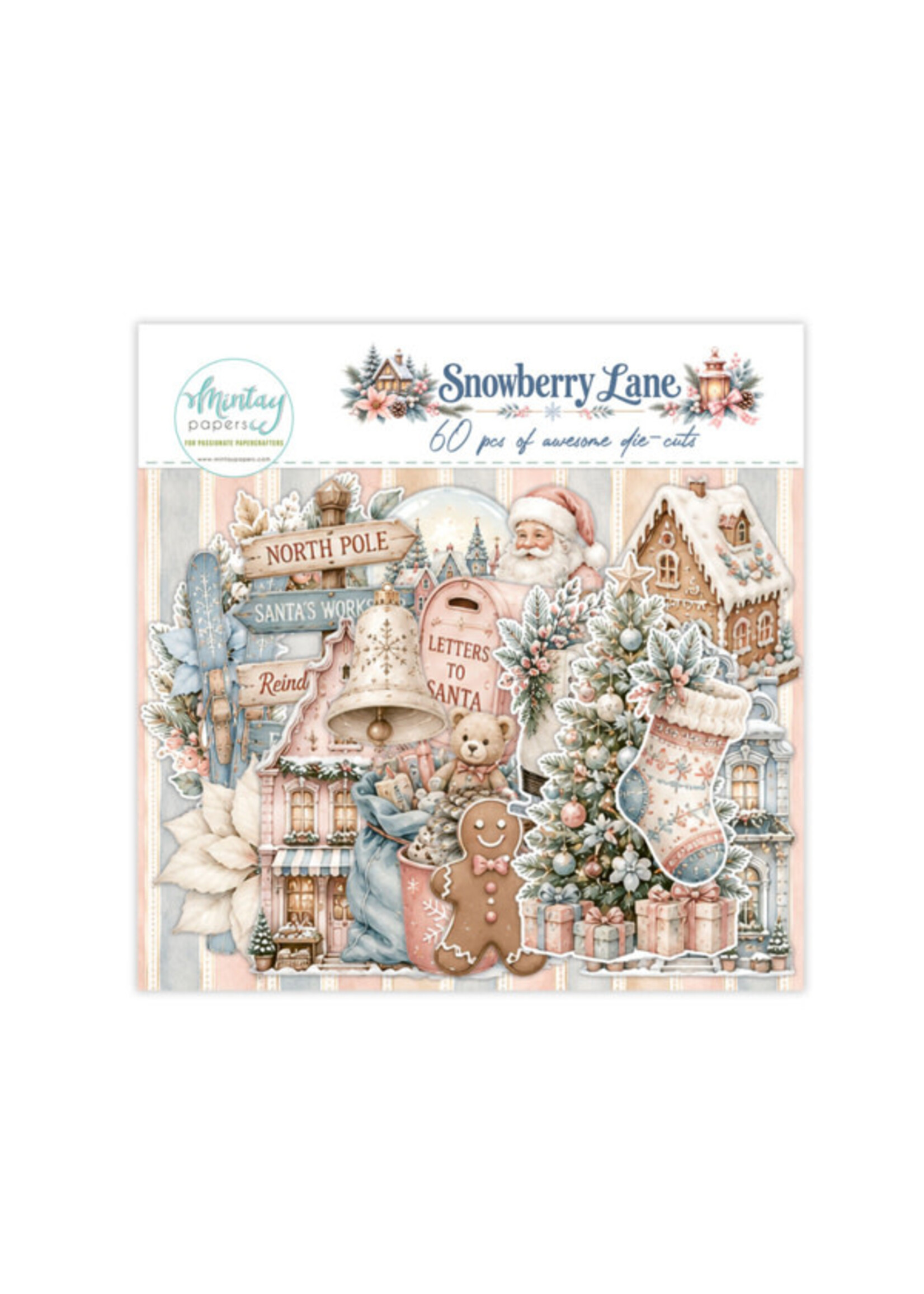 Papierstansen - Snowberry Lane, 60 stuks