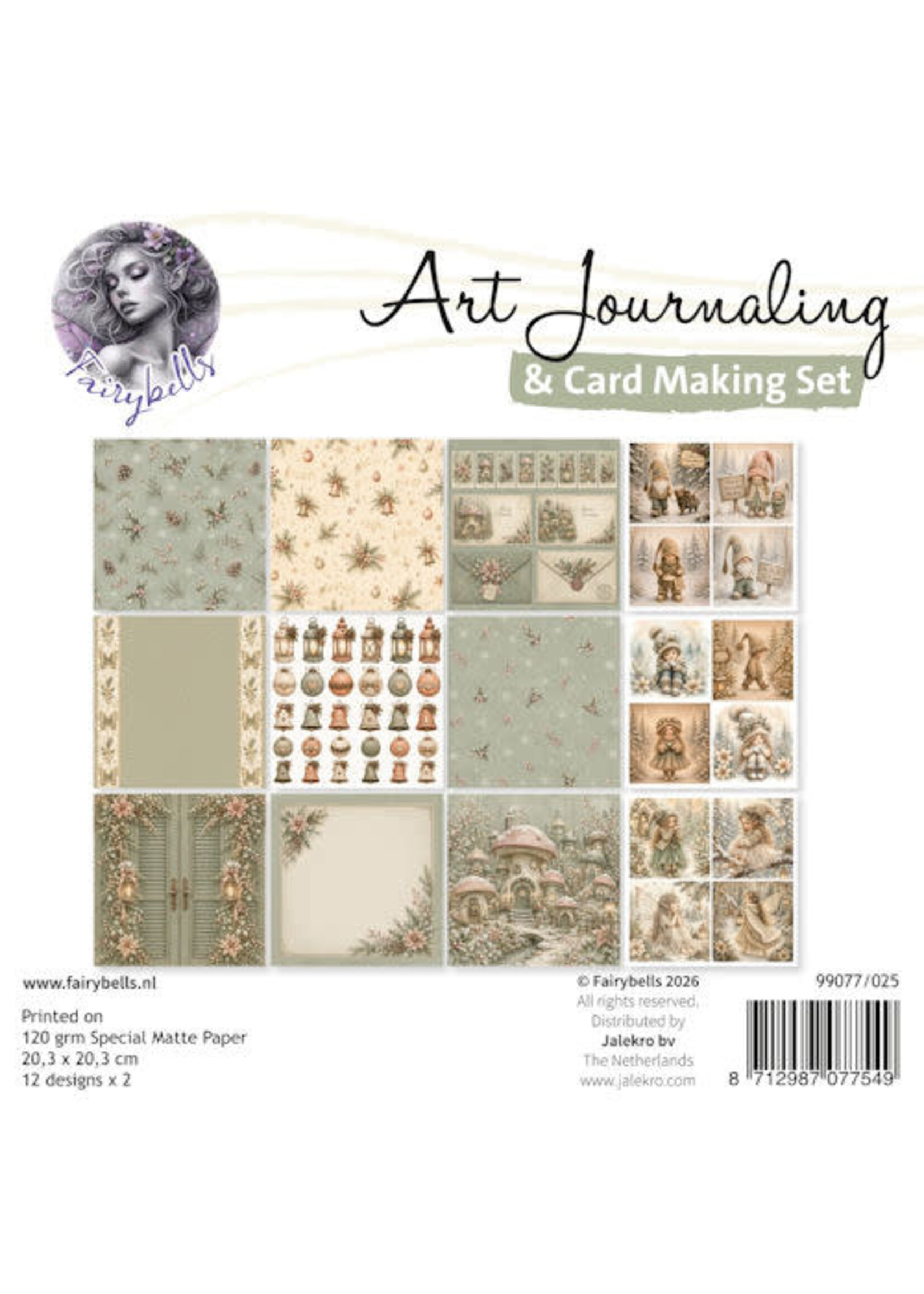 Art Journaling & Card Making Set Kerst beige-groen # UITLEVERING START 25 SEPTEMBER