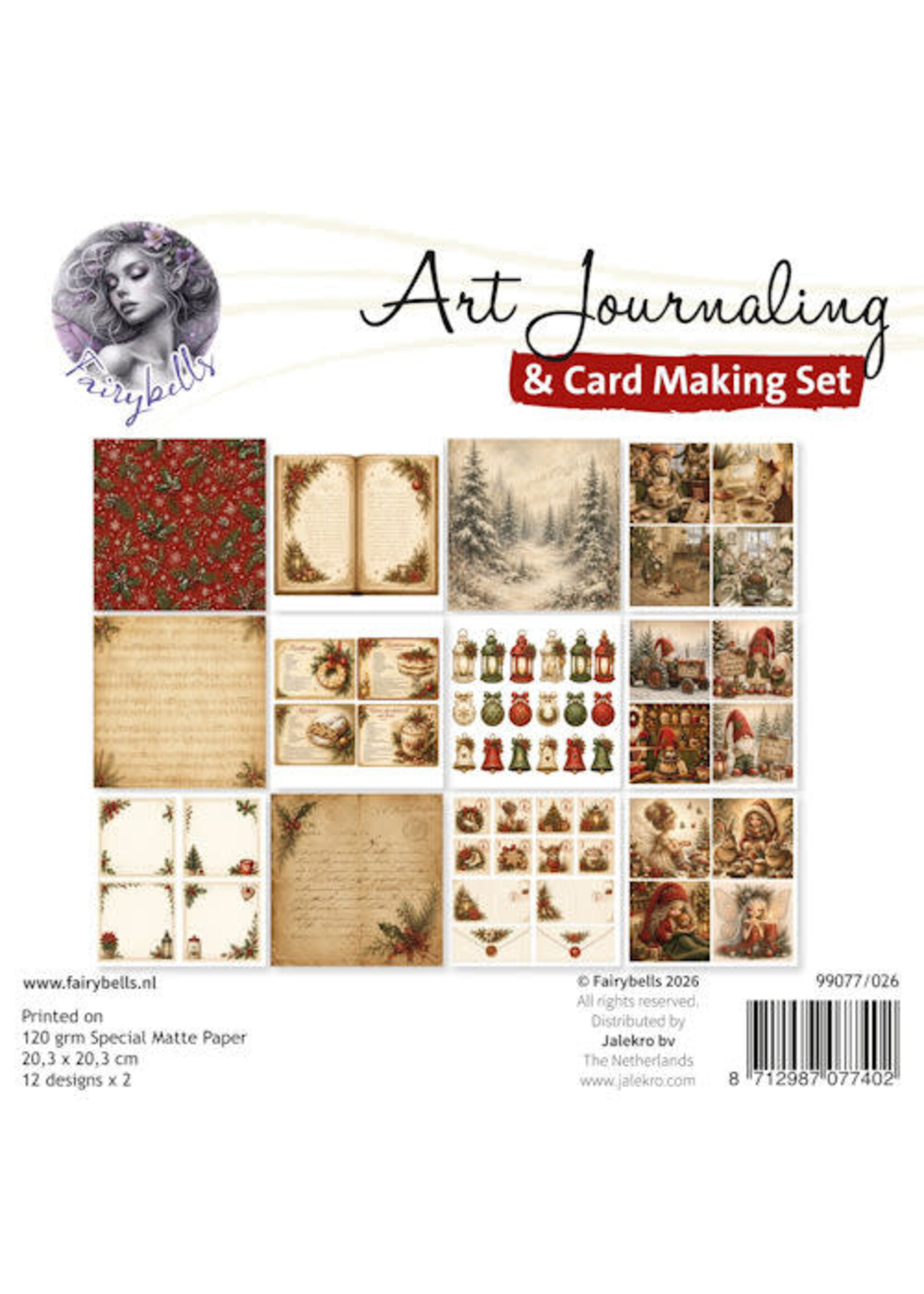 Art Journaling & Card Making Set Kerst rood-groen # UITLEVERING START 25 SEPTEMBER