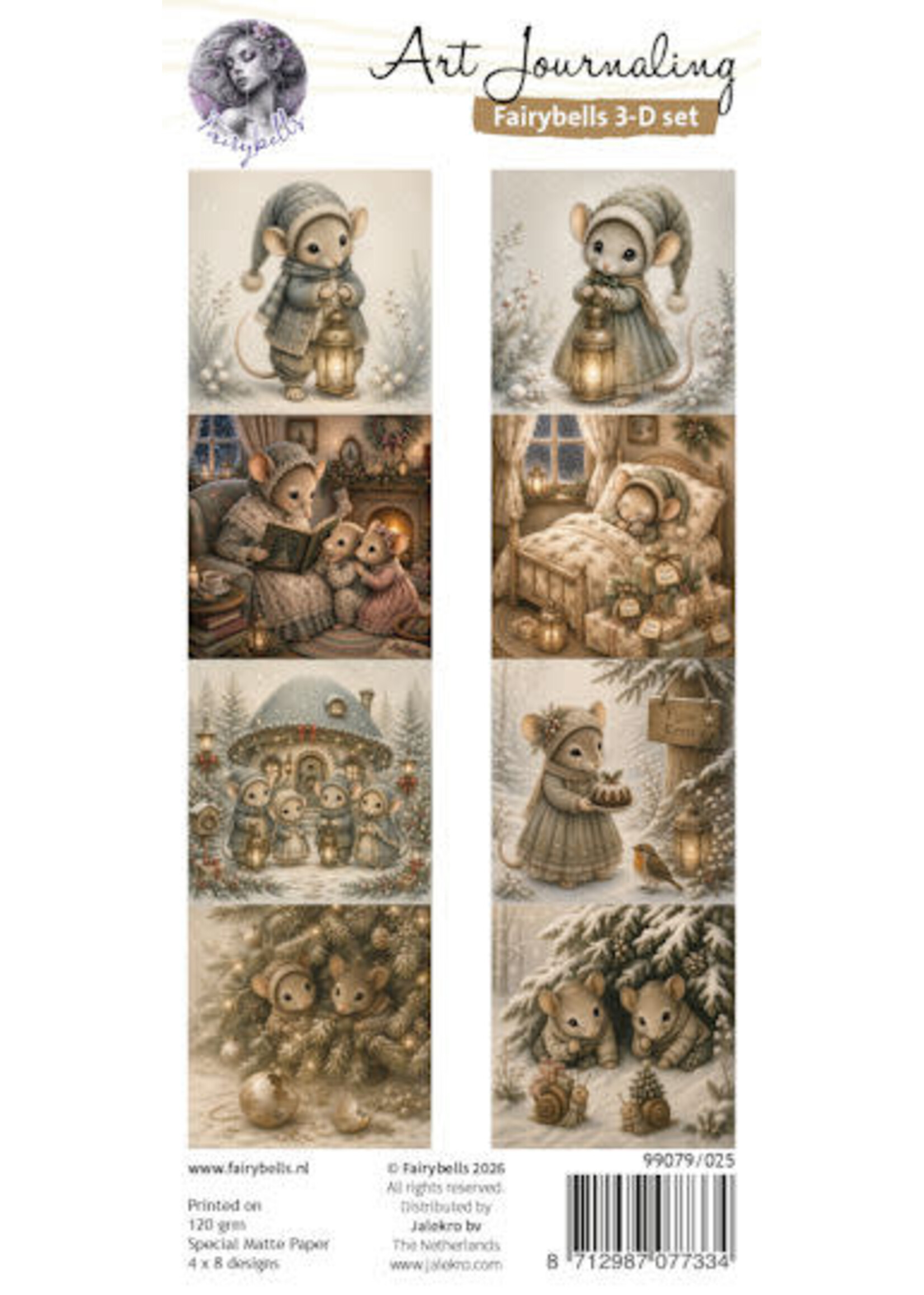 Fairybells 3-D setje Kerst beige-groen # UITLEVERING START 25 SEPTEMBER