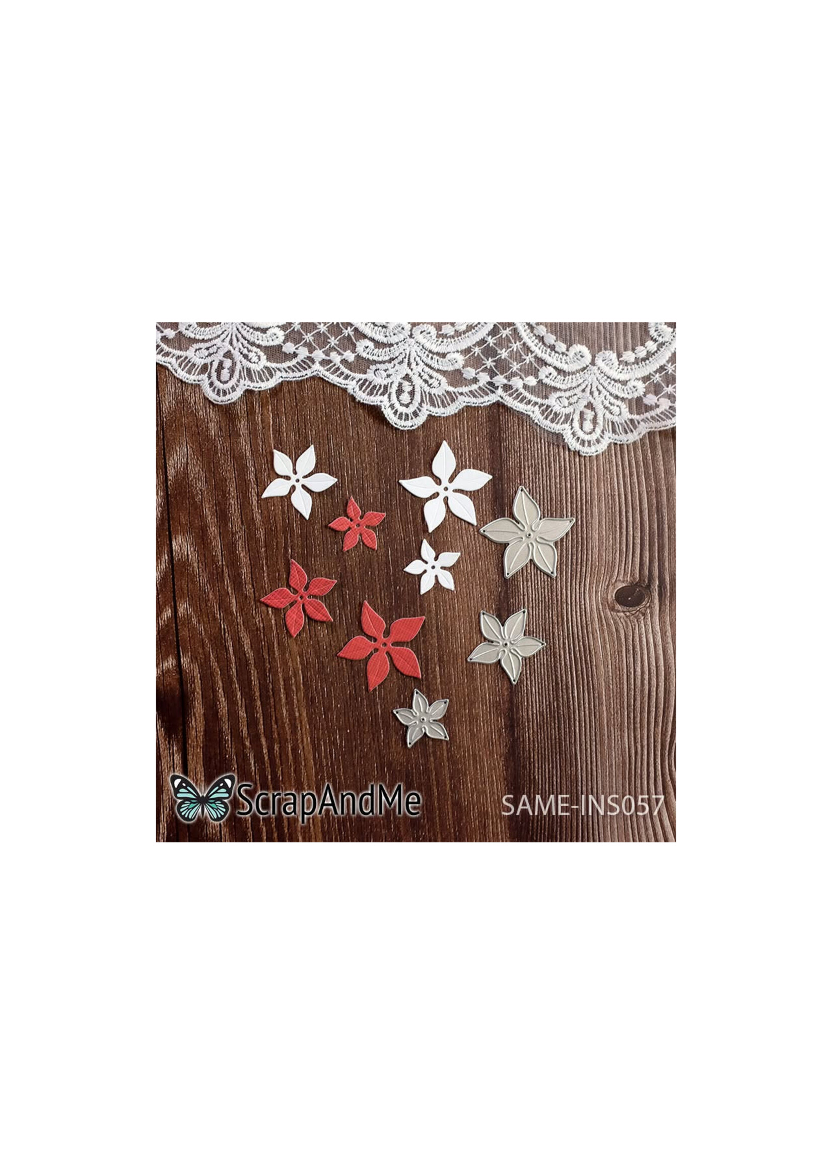 Poinsettia Flowers SAME-INS057 Metal Cutting Die - ScrapAndMe