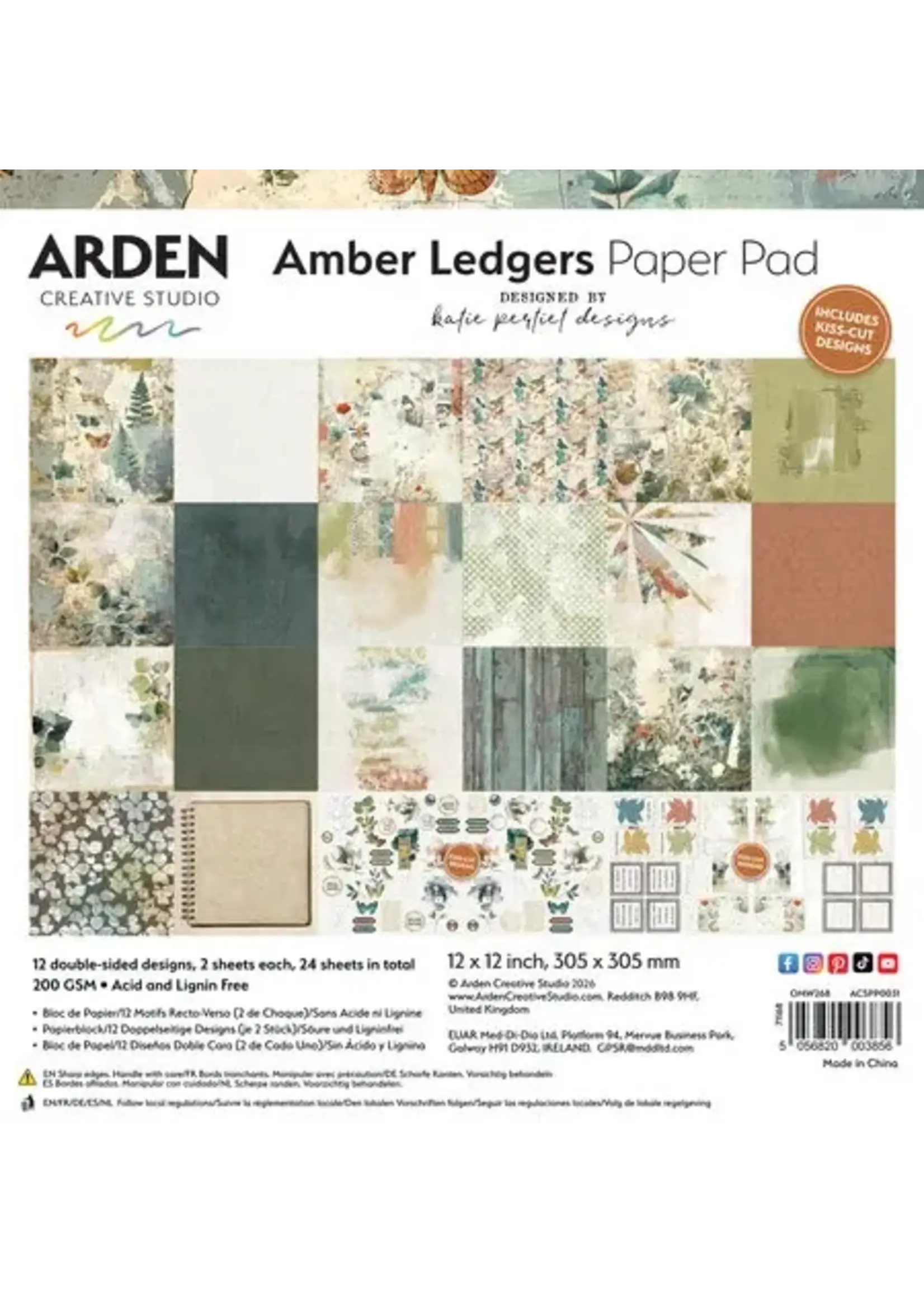 Amber Ledgers 12x12 Inch Paper Pad by Katie Pertiet (ACSPP0031)