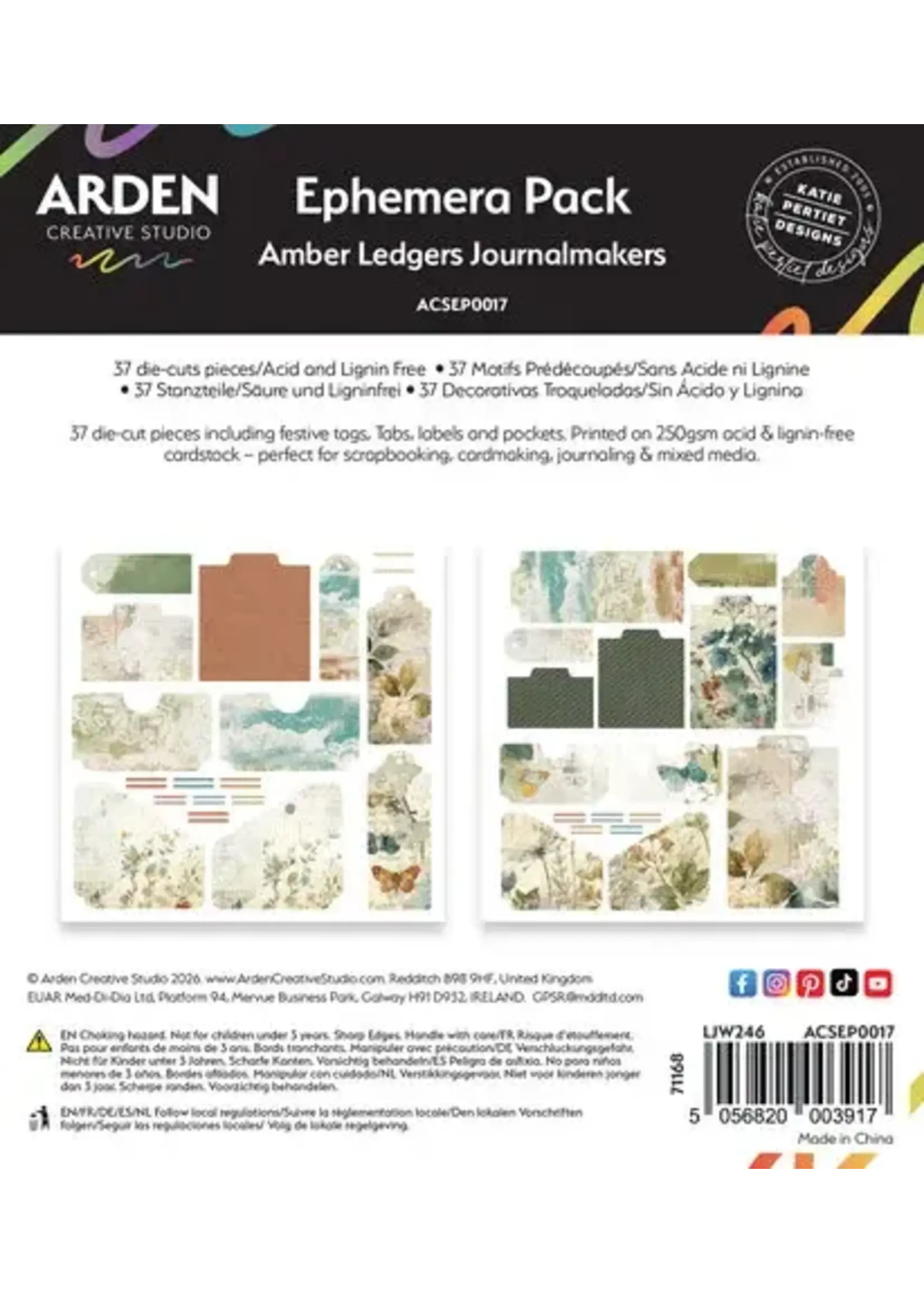 Amber Ledgers Ephemera Pack Journalmakers (37pcs) by Katie Pertiet (ACSEP0017)