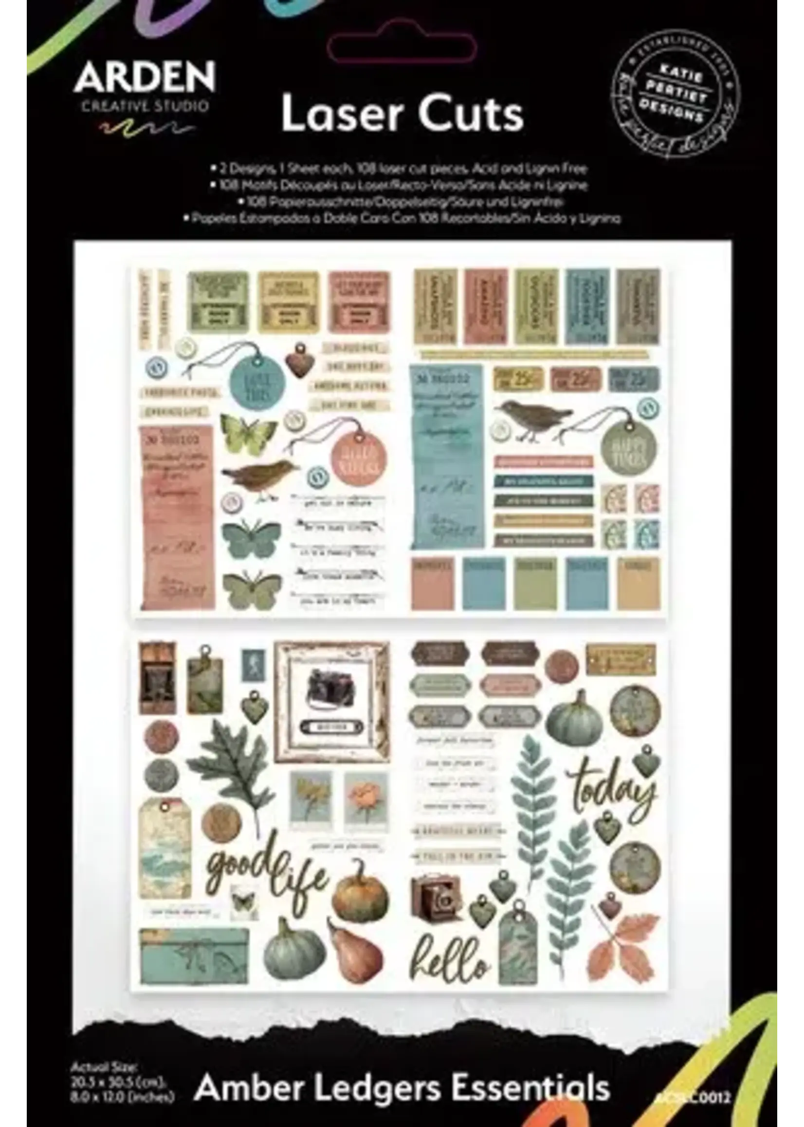 Amber Ledgers Essentials Laser Cuts (108pcs) by Katie Pertiet (ACSLC0012)