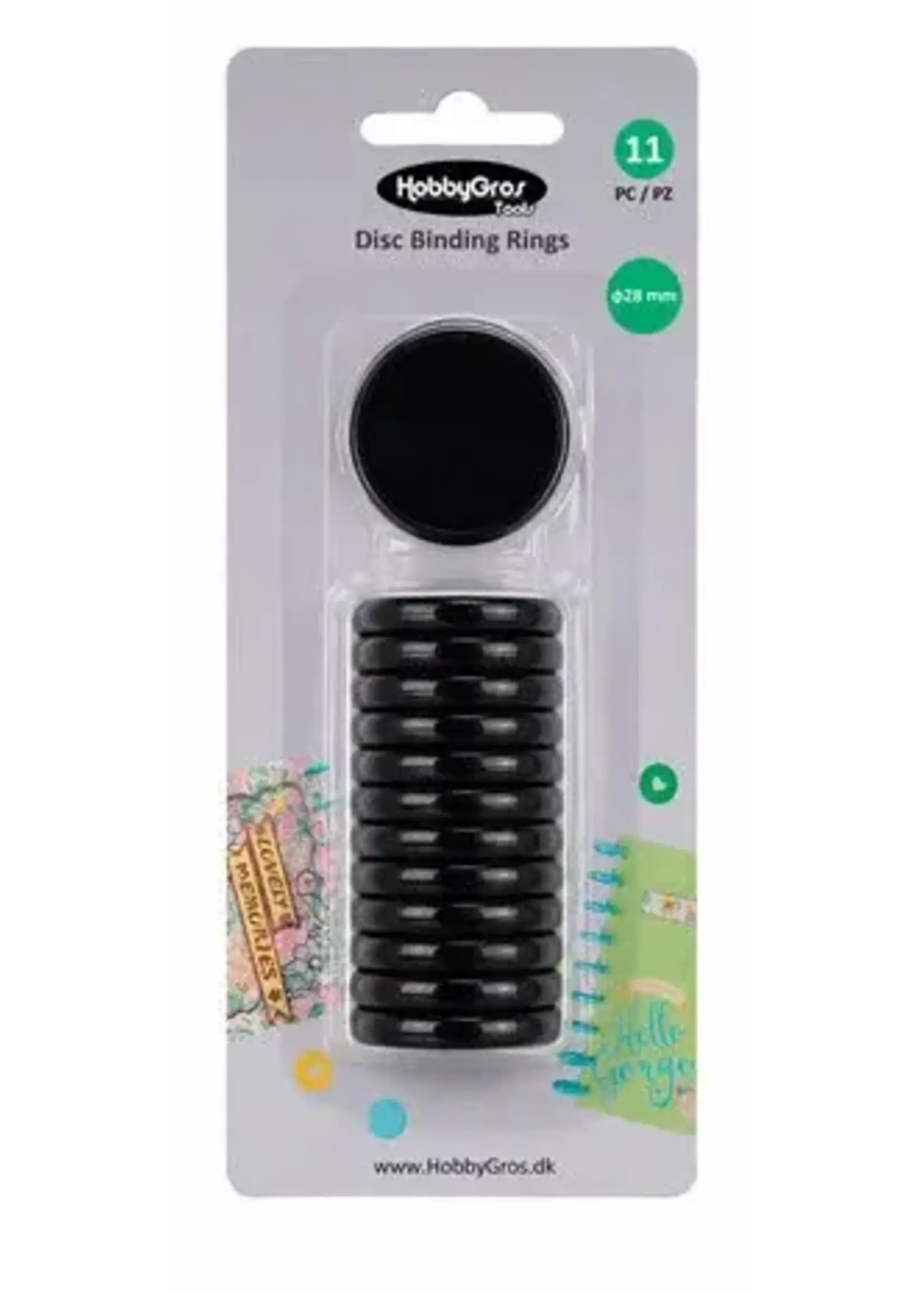 Disc Binding Rings Black 28mm (11pcs) (HGT051)