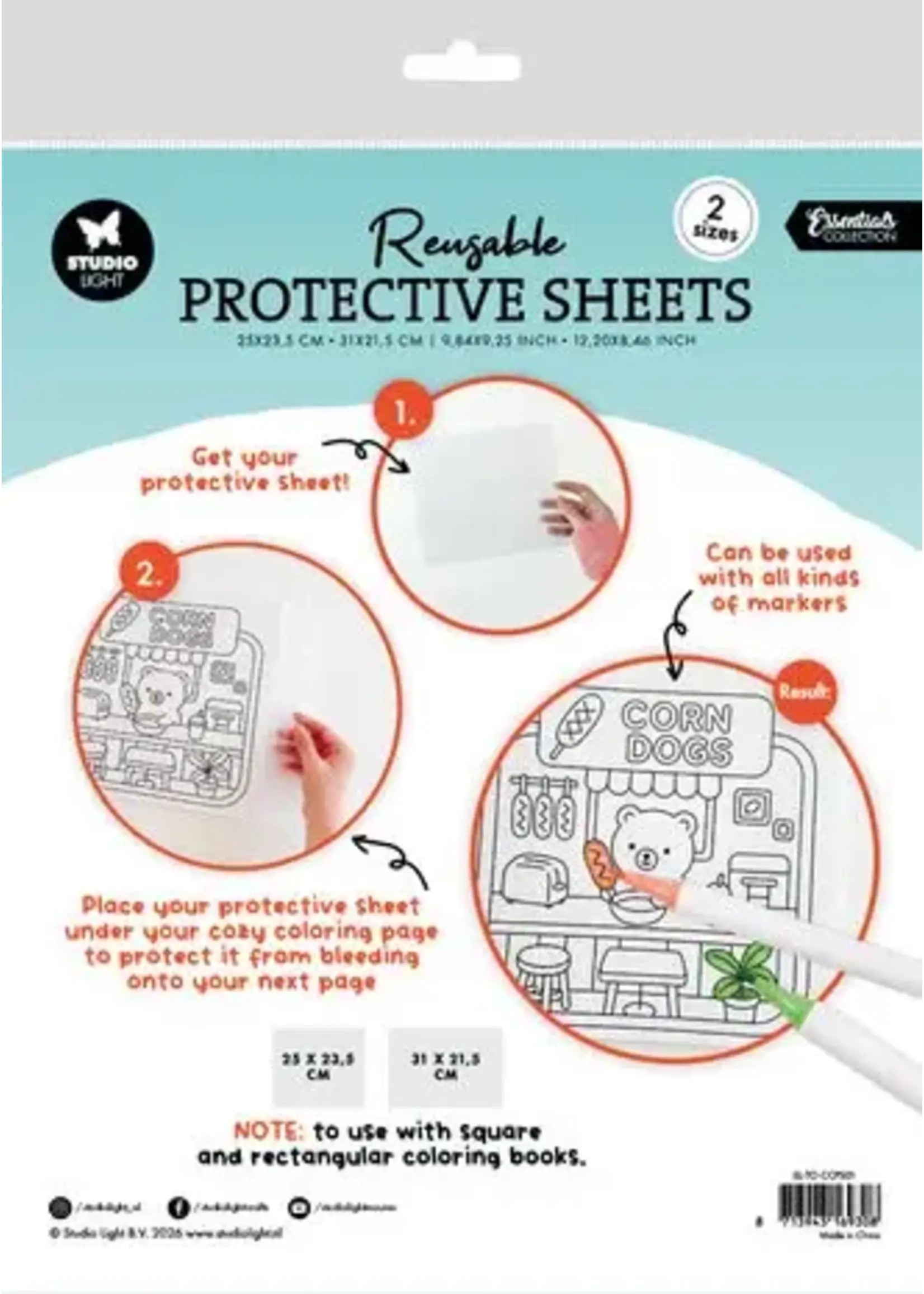 Cozy Coloring Protective Sheet Square and Rectangle (SL-TO-CCPS01)