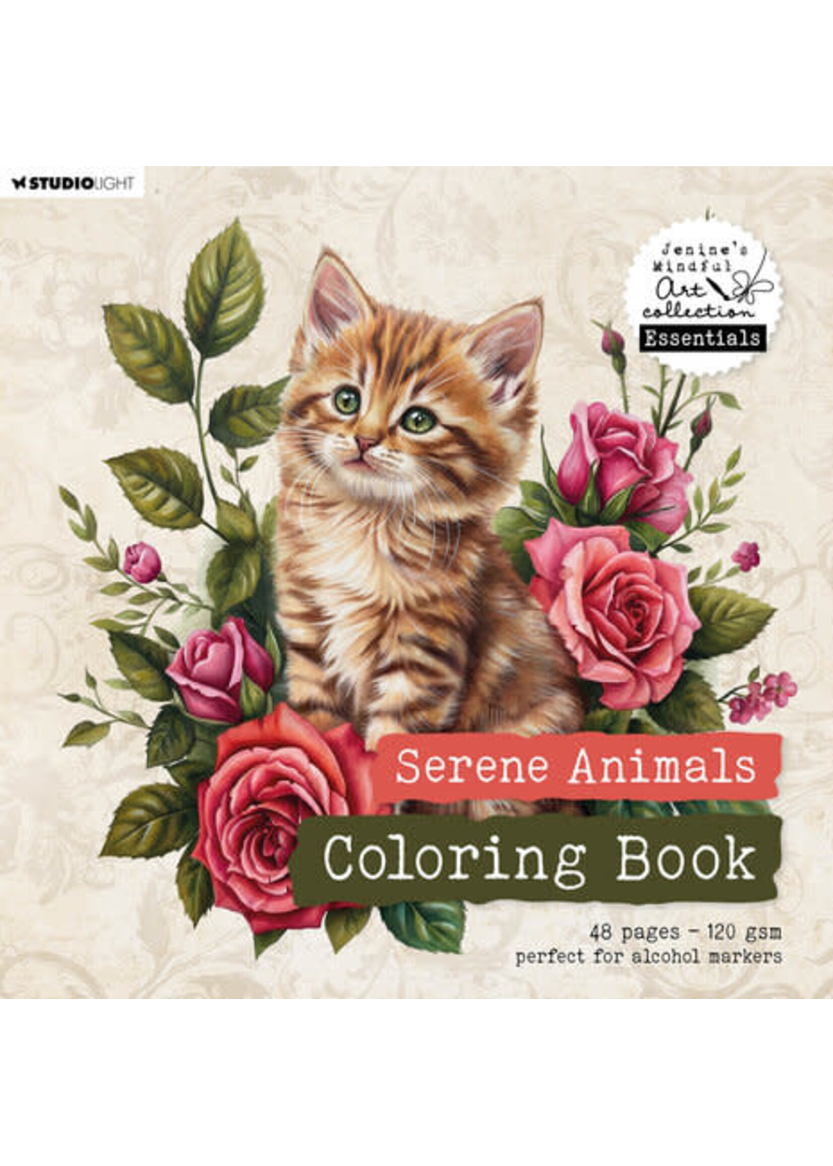 Serene Animals 8x8 Inch Coloring Book (JMA-ES-CB19)