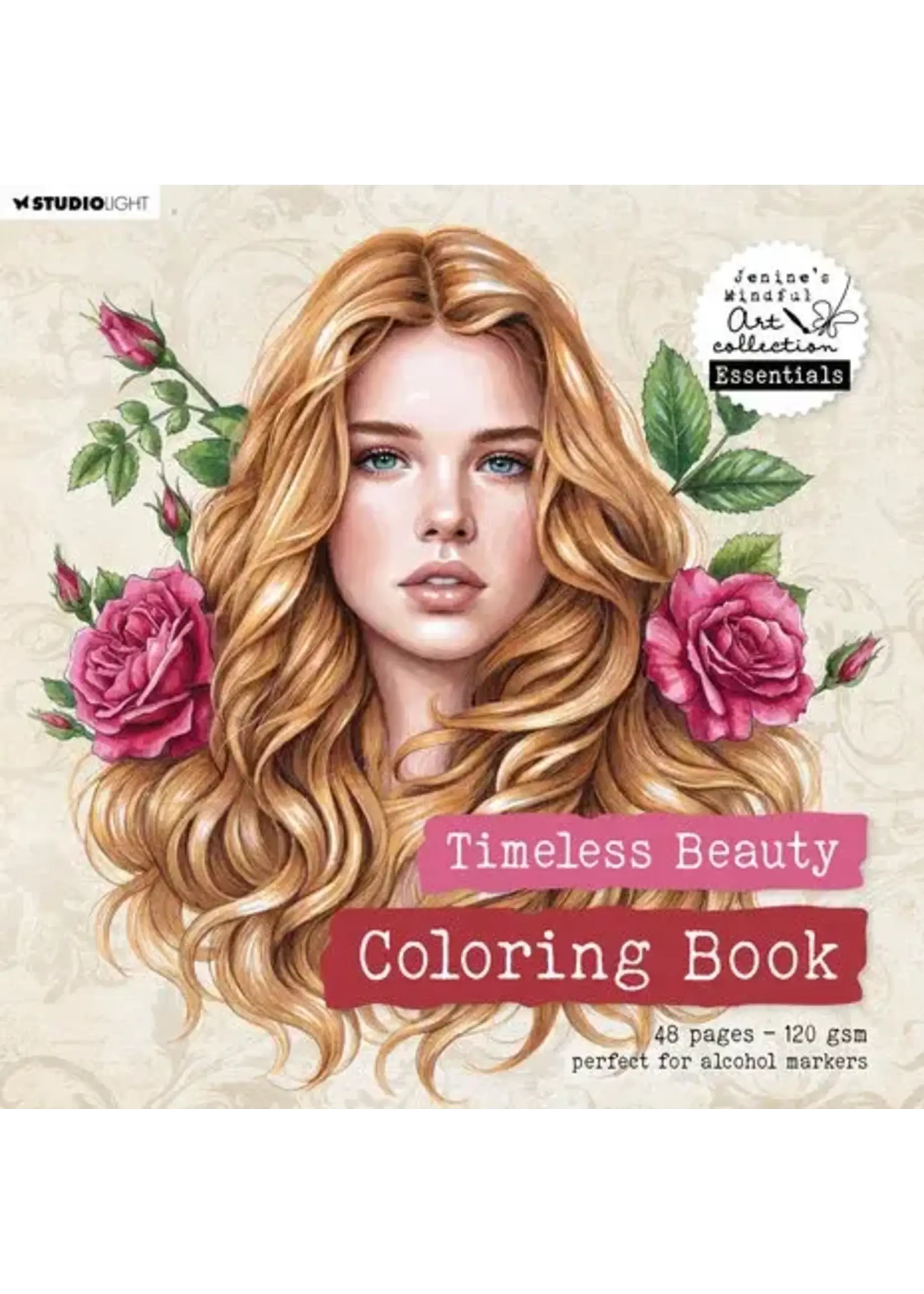 Timeless Beauty 8x8 Inch Coloring Book (JMA-ES-CB18)