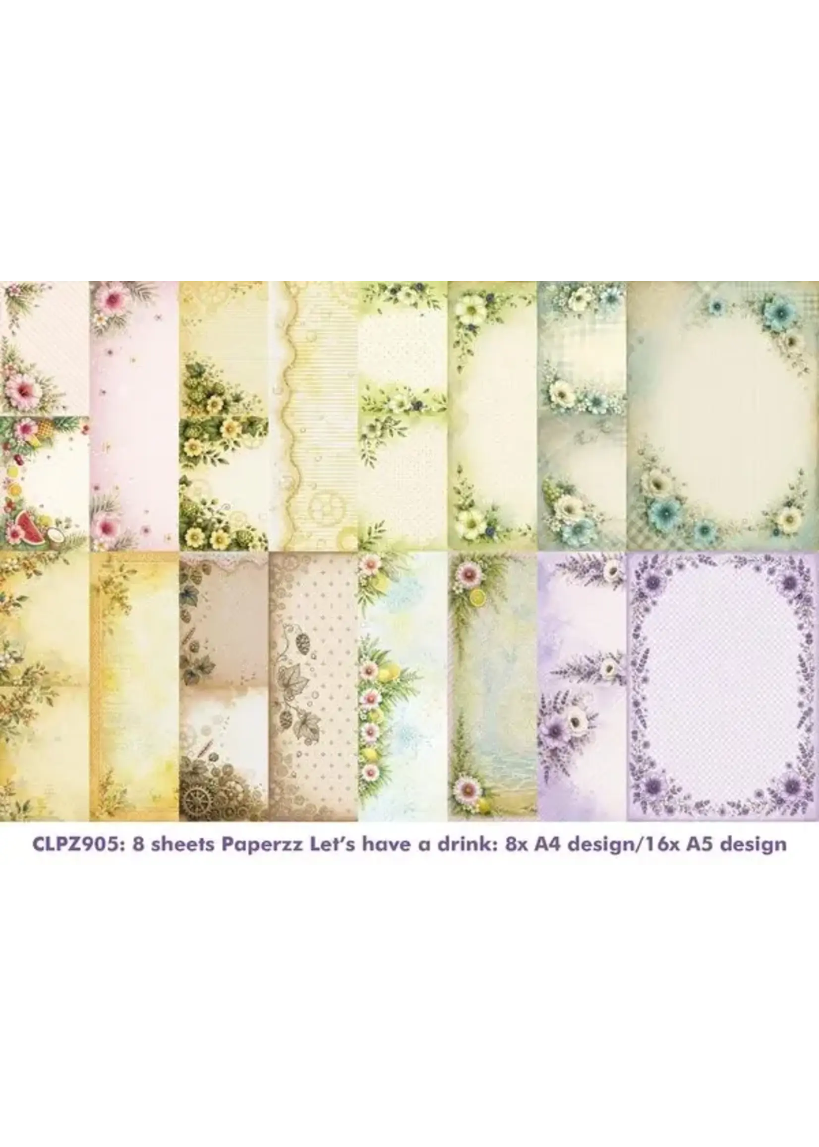 Paperzz Designpapier Bundel Let's Have A Drink A-H (8pcs) (CLPZ905)