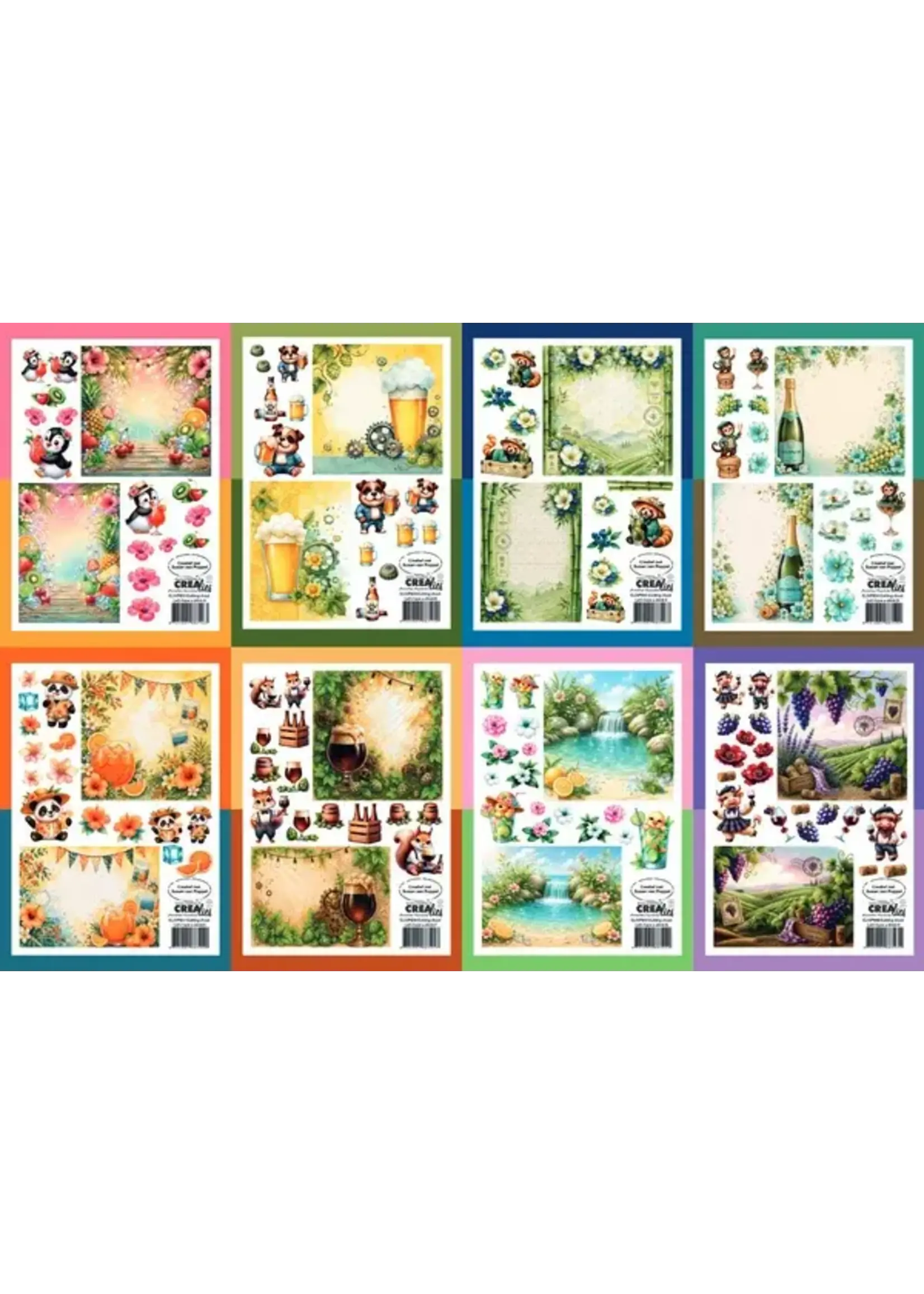 Cutting Sheets Papier Bundel Knipvellen Let's Have A Drink A-H (8pcs) (CLSVP905)