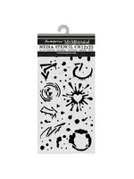 Furry Friends 2 Thick Stencils 12x25cm Ink Splatters by Antonis Tzanidakis (KSTDL182)