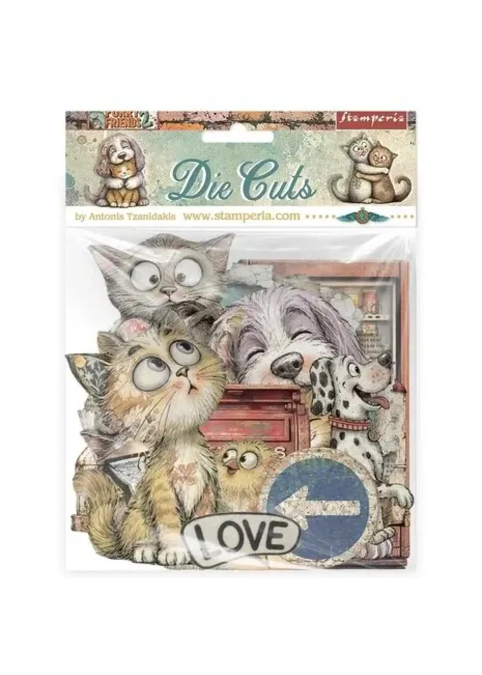 Furry Friends 2 Die Cuts Assorted by Antonis Tzanidakis (DFLDC146)