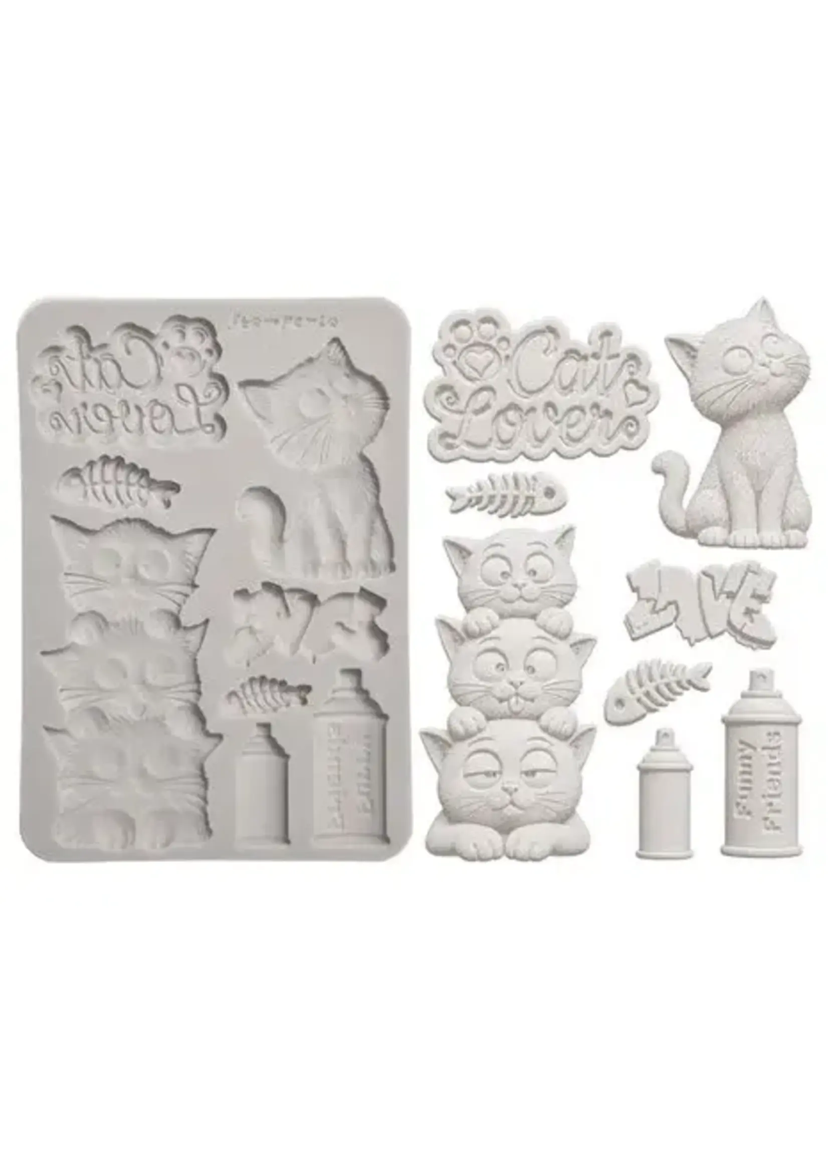 Furry Friends 2 A5 Silicon Mould Cats by Antonis Tzanidakis (KACMA626)