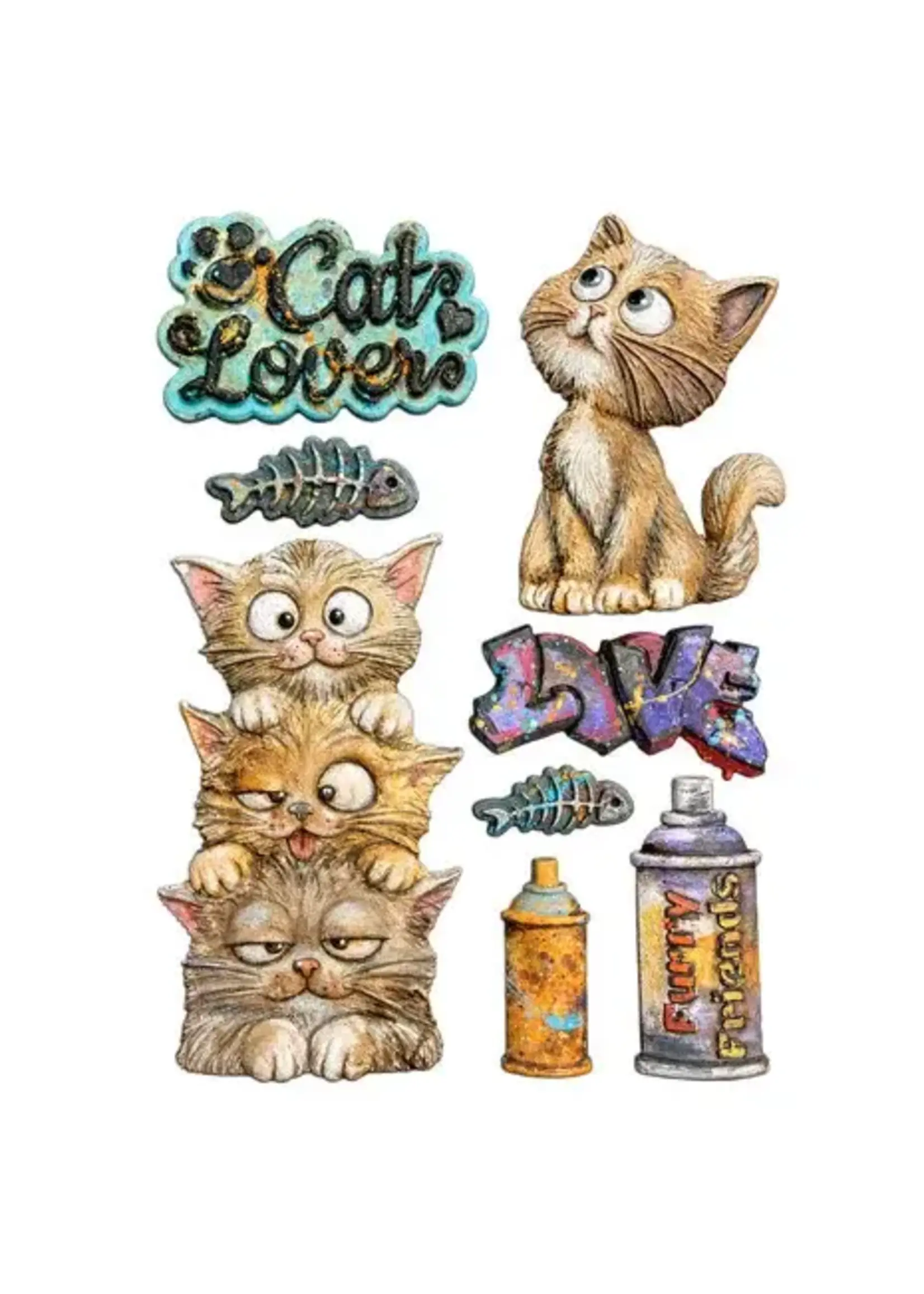 Furry Friends 2 A5 Silicon Mould Cats by Antonis Tzanidakis (KACMA626)