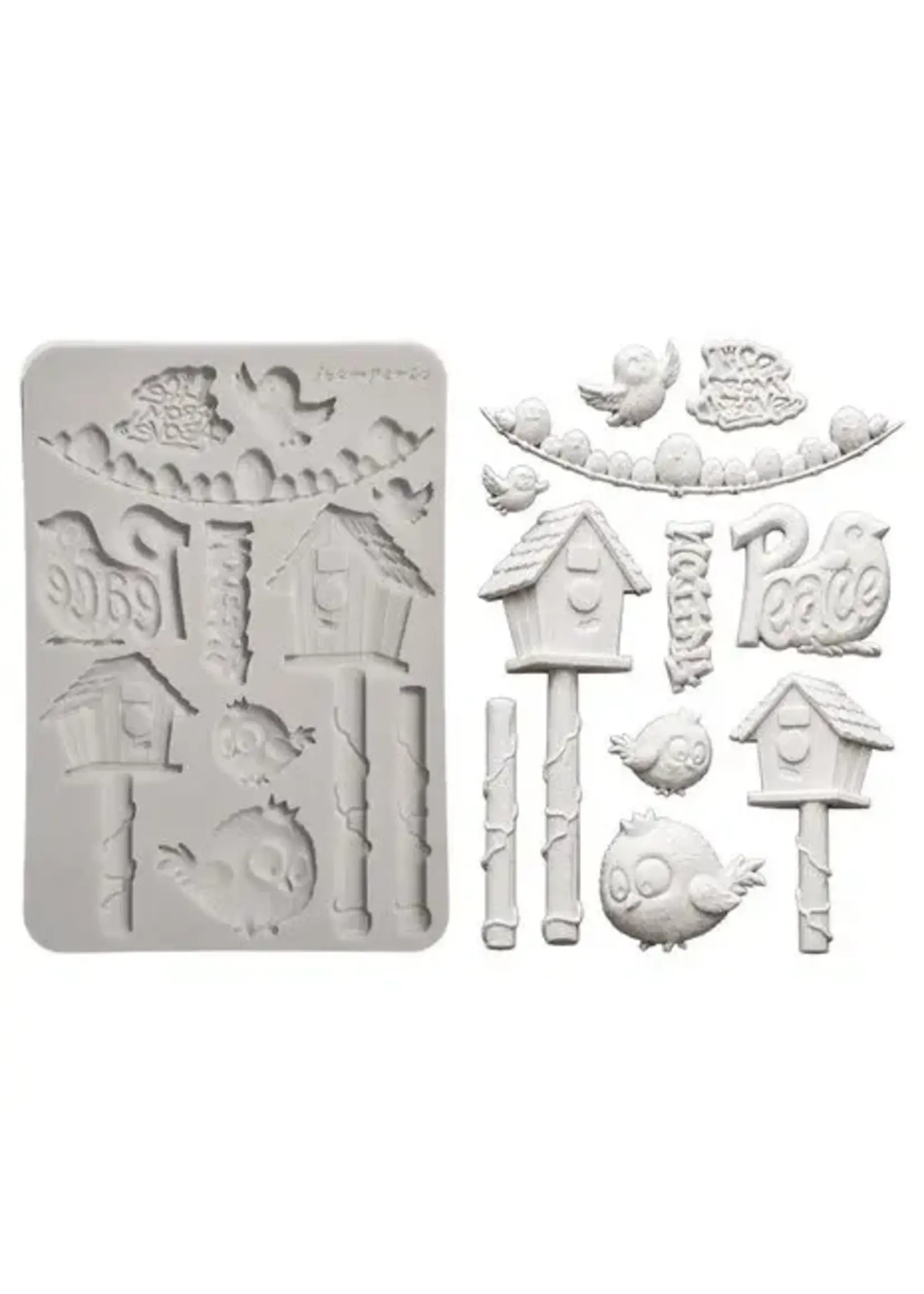 Furry Friends 2 A5 Silicon Mould Birds by Antonis Tzanidakis (KACMA625)