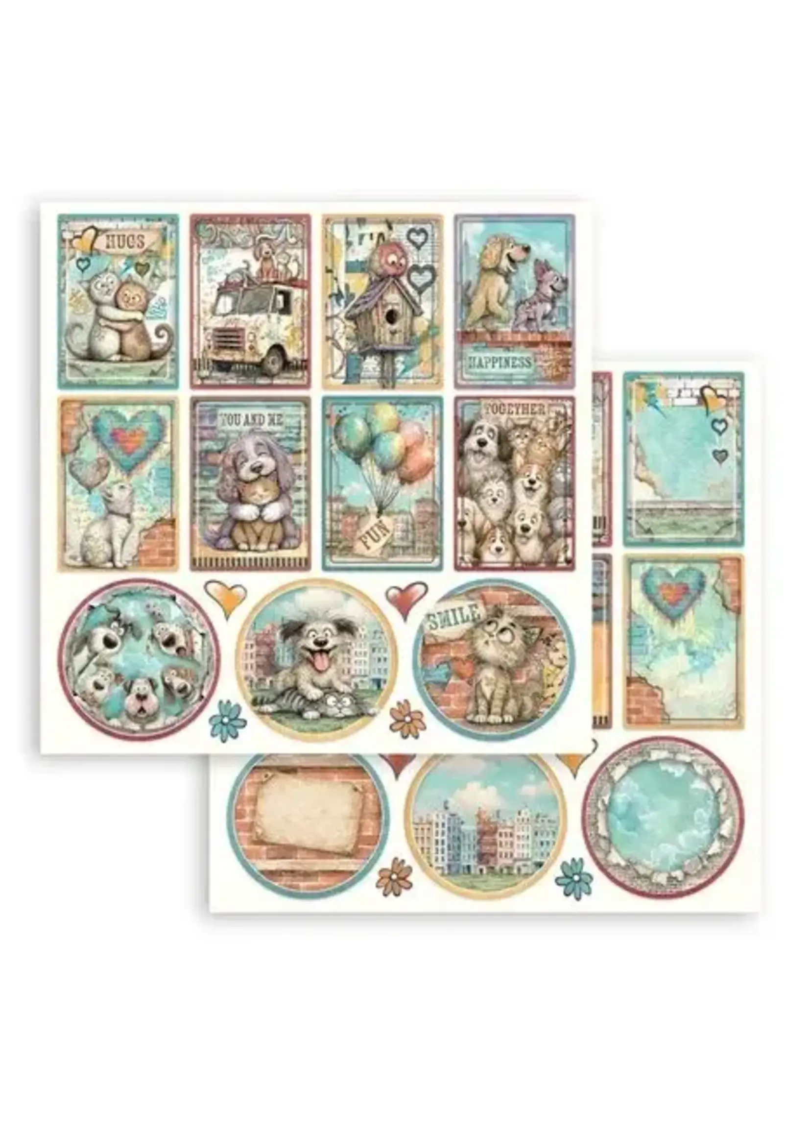 Furry Friends 2 12x12 Inch Paper Sheet Cards and Rounds (1pcs) by Antonis Tzanidakis (SBB1172)