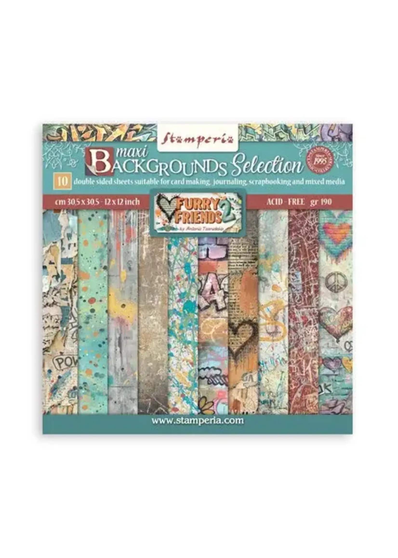 Furry Friends 2 12x12 Inch Paper Pack Maxi Background Selection by Antonis Tzanidakis (SBBL195)