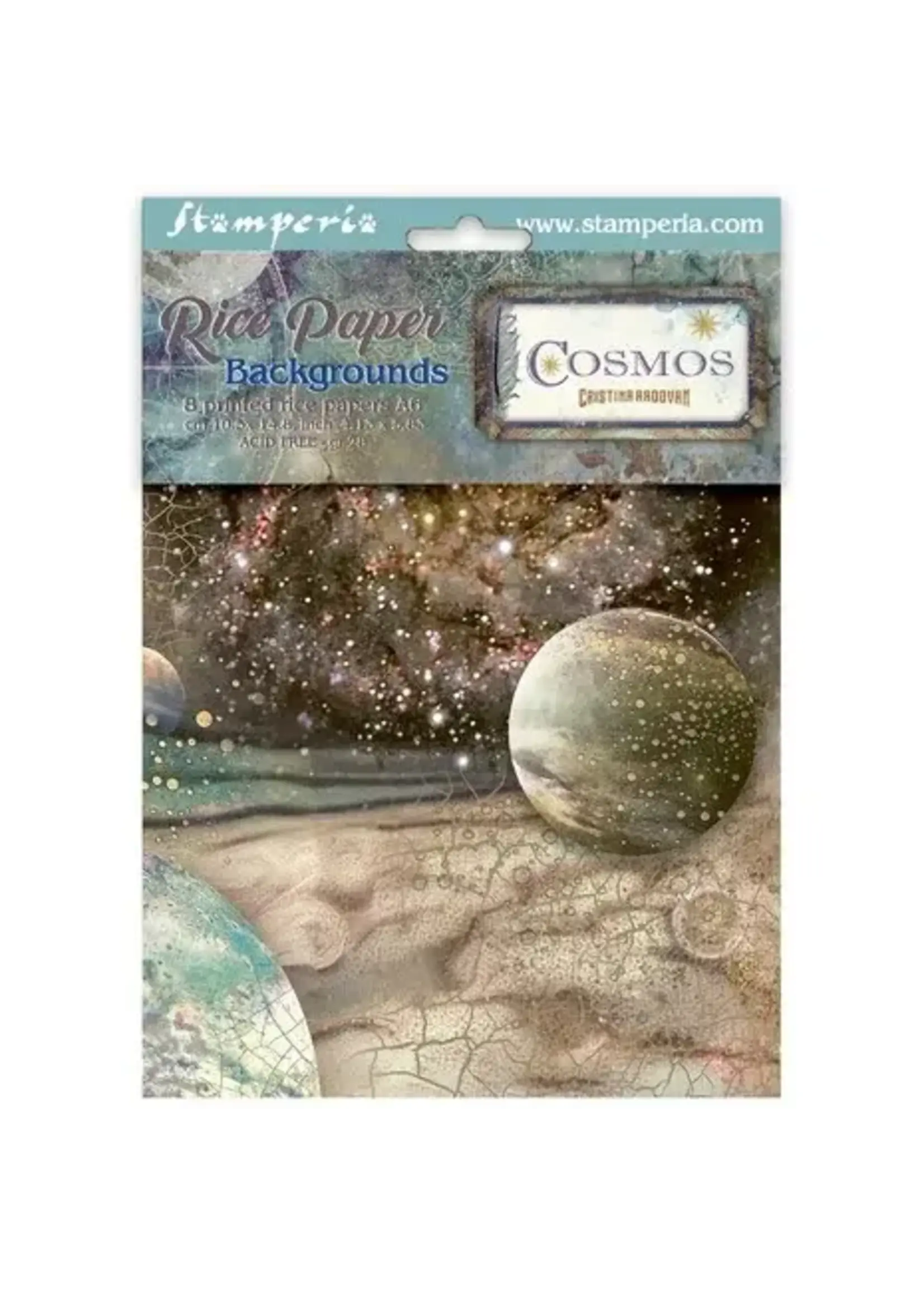 Cosmos A6 Rice Paper Backgrounds Selection (8pcs) by Cristina Radovan (DFSAK6060)