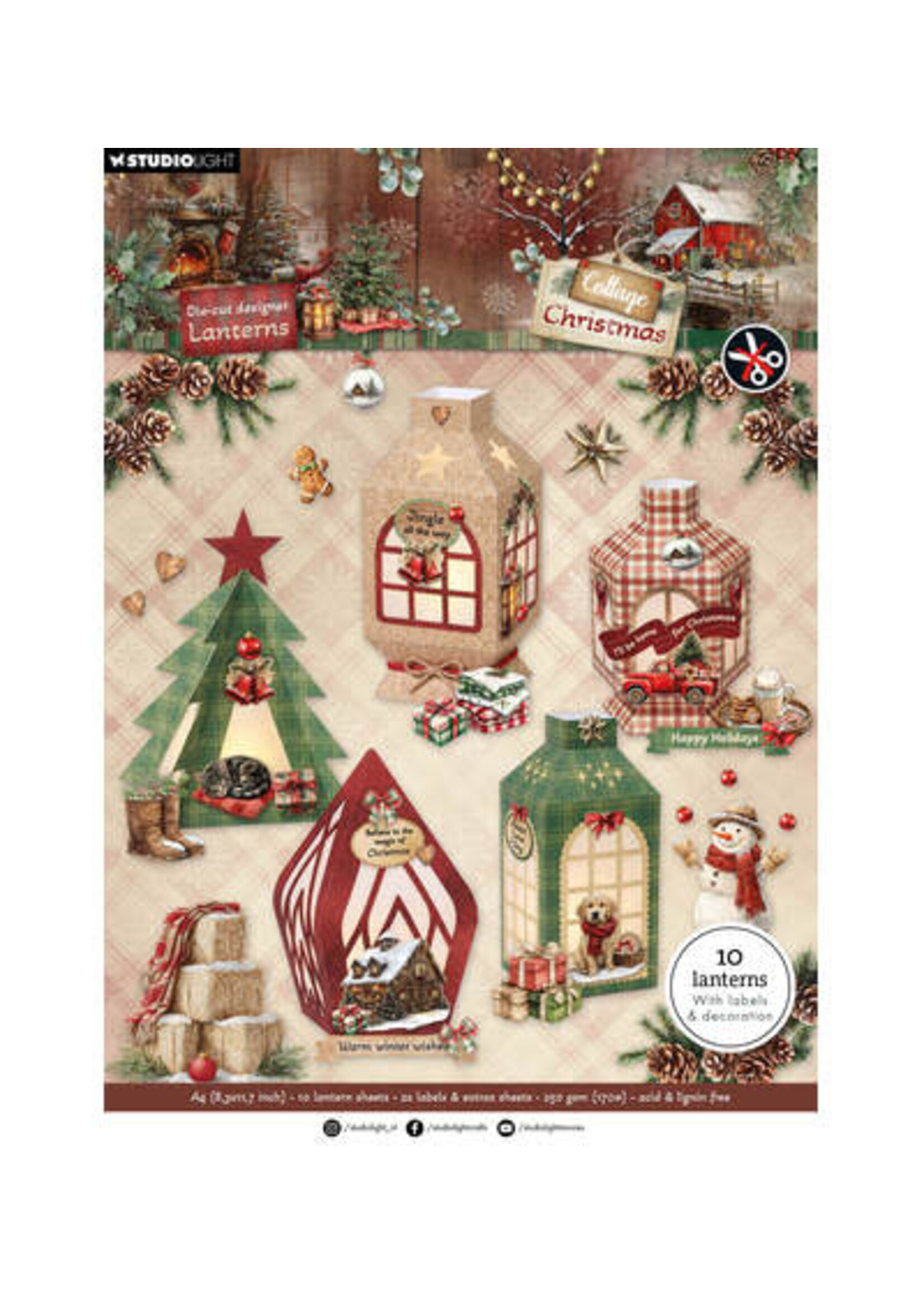 SL-CC-DCPP515 - StudioLight Die-Cut Paper Pad – DIY Lanterns Cottage Christmas nr. 515