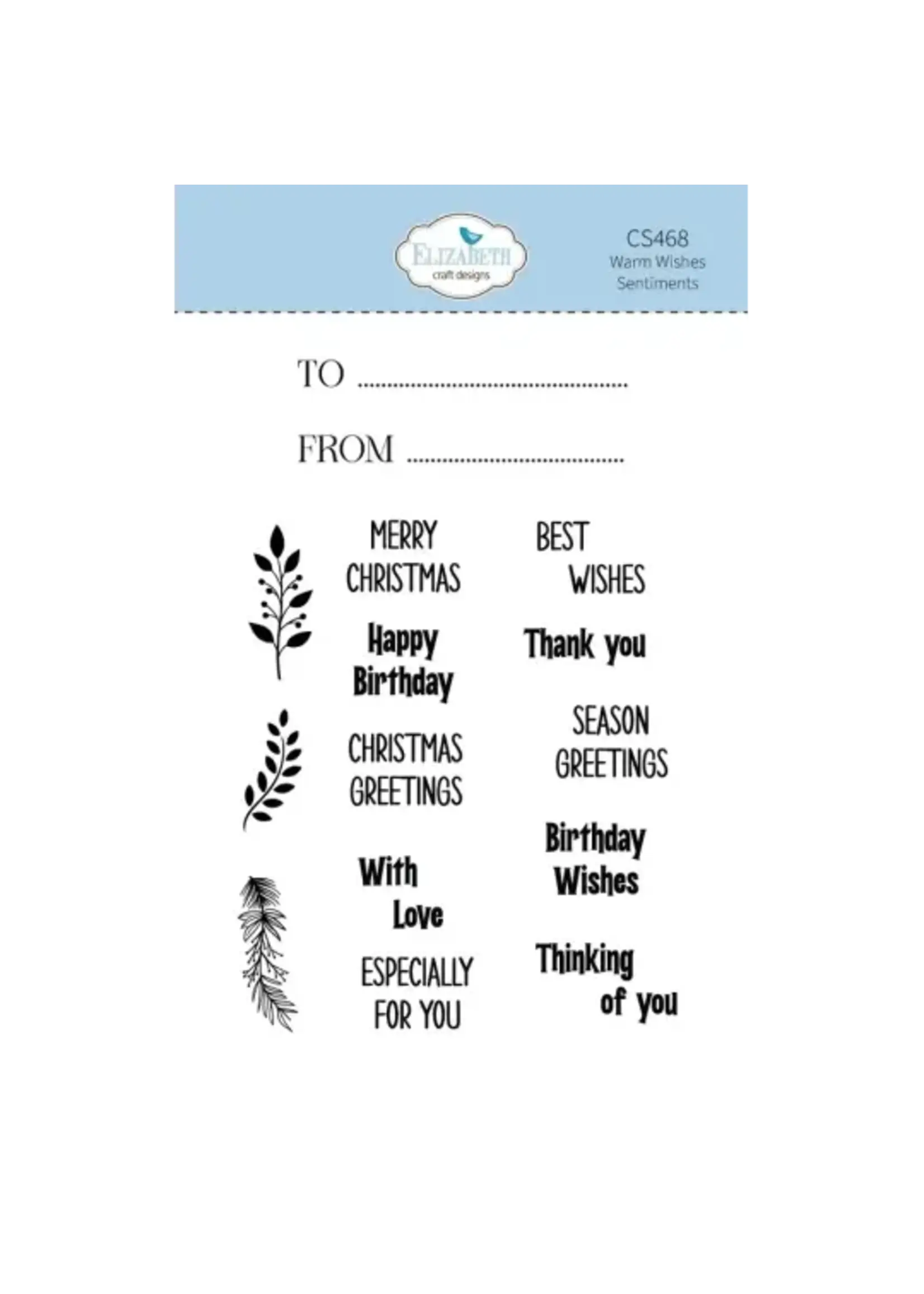 CS468 - Warm Wishes Sentiments Clearstamp