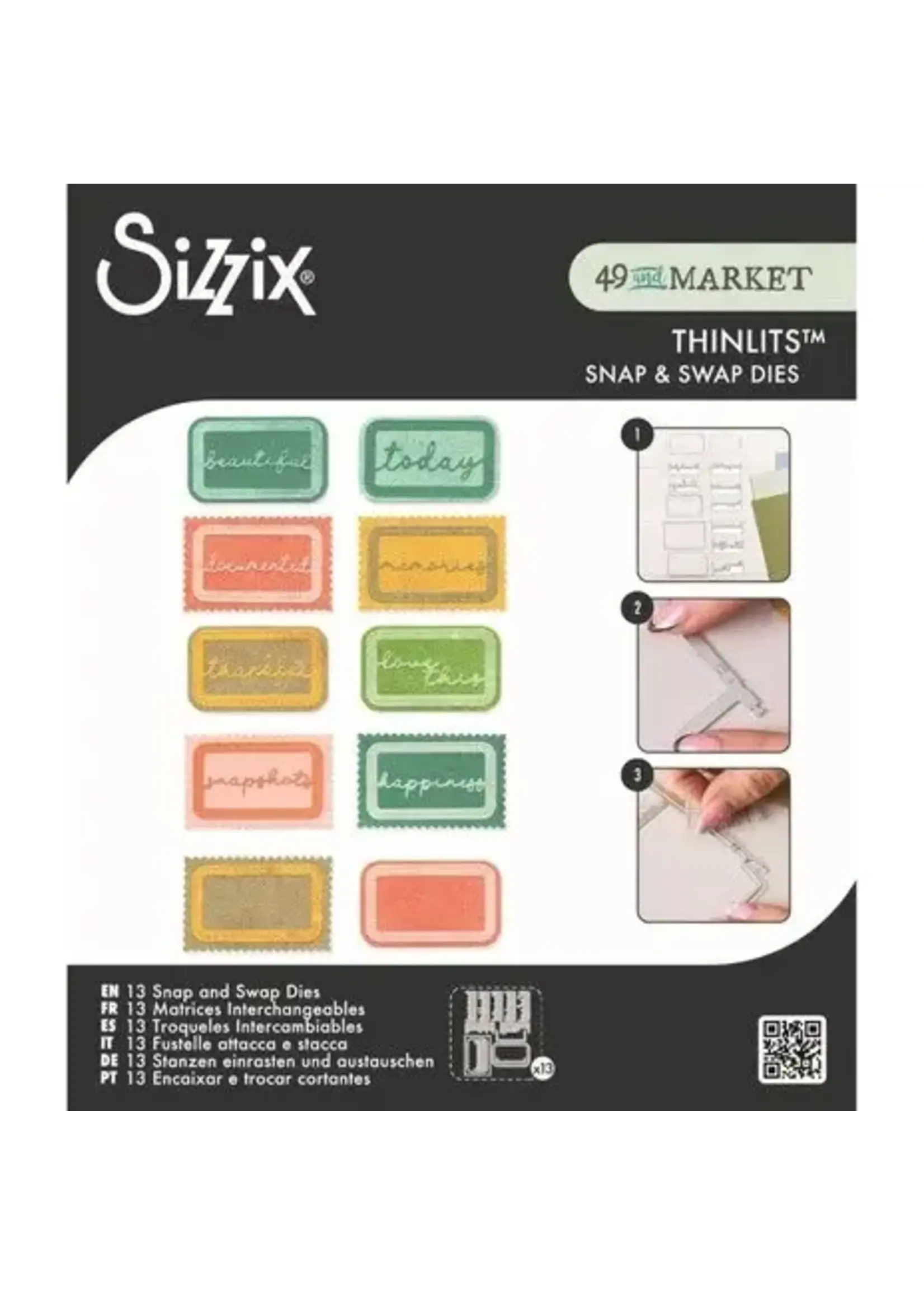 Thinlits Die Set Snap and Swap Postage Label (13pcs) by 49 and Market (667228)