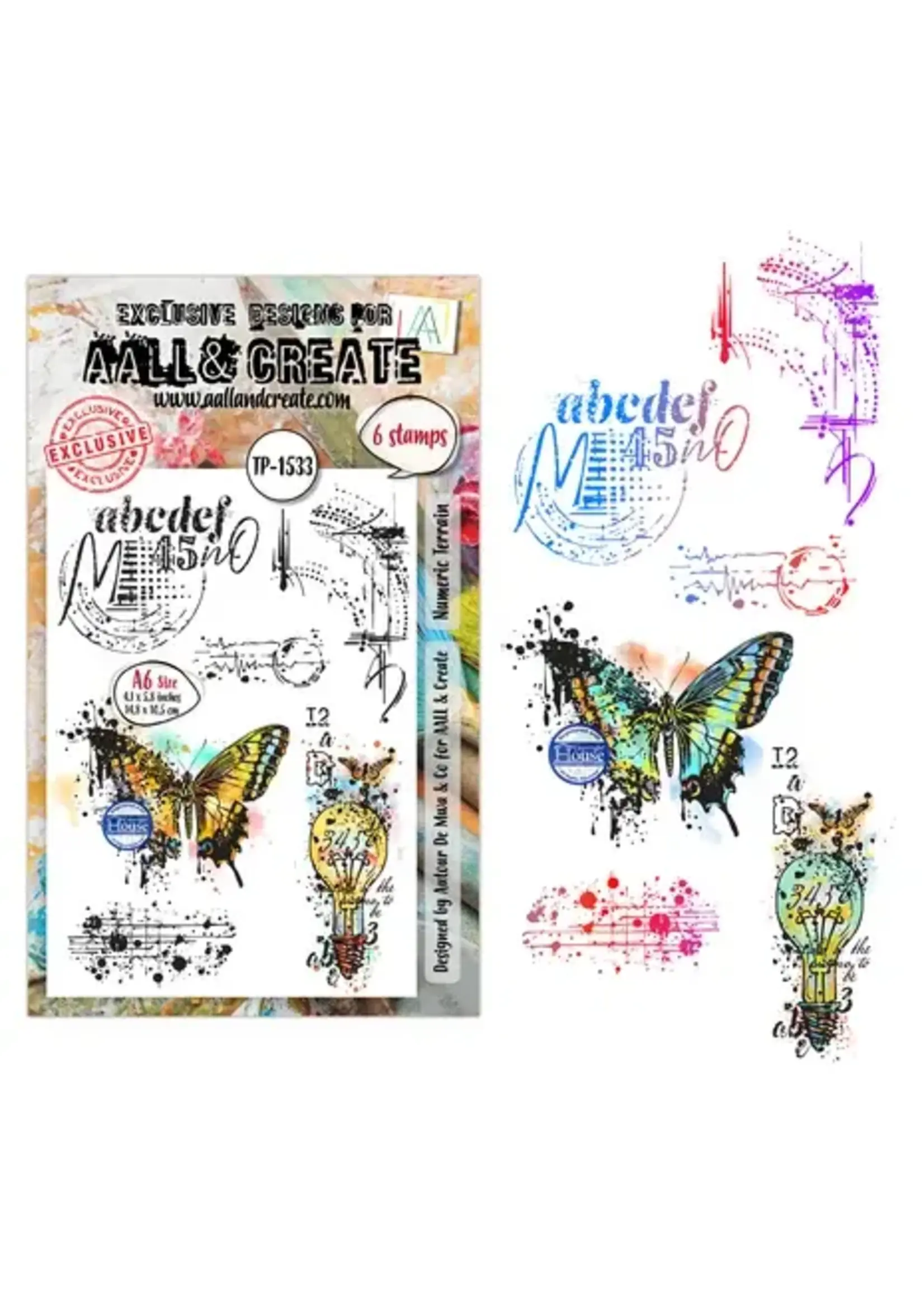 Universe of Patterns A6 Stamp Sets Numeric Terrain by Autour De Mwa & Co (AALL-TP-1533)