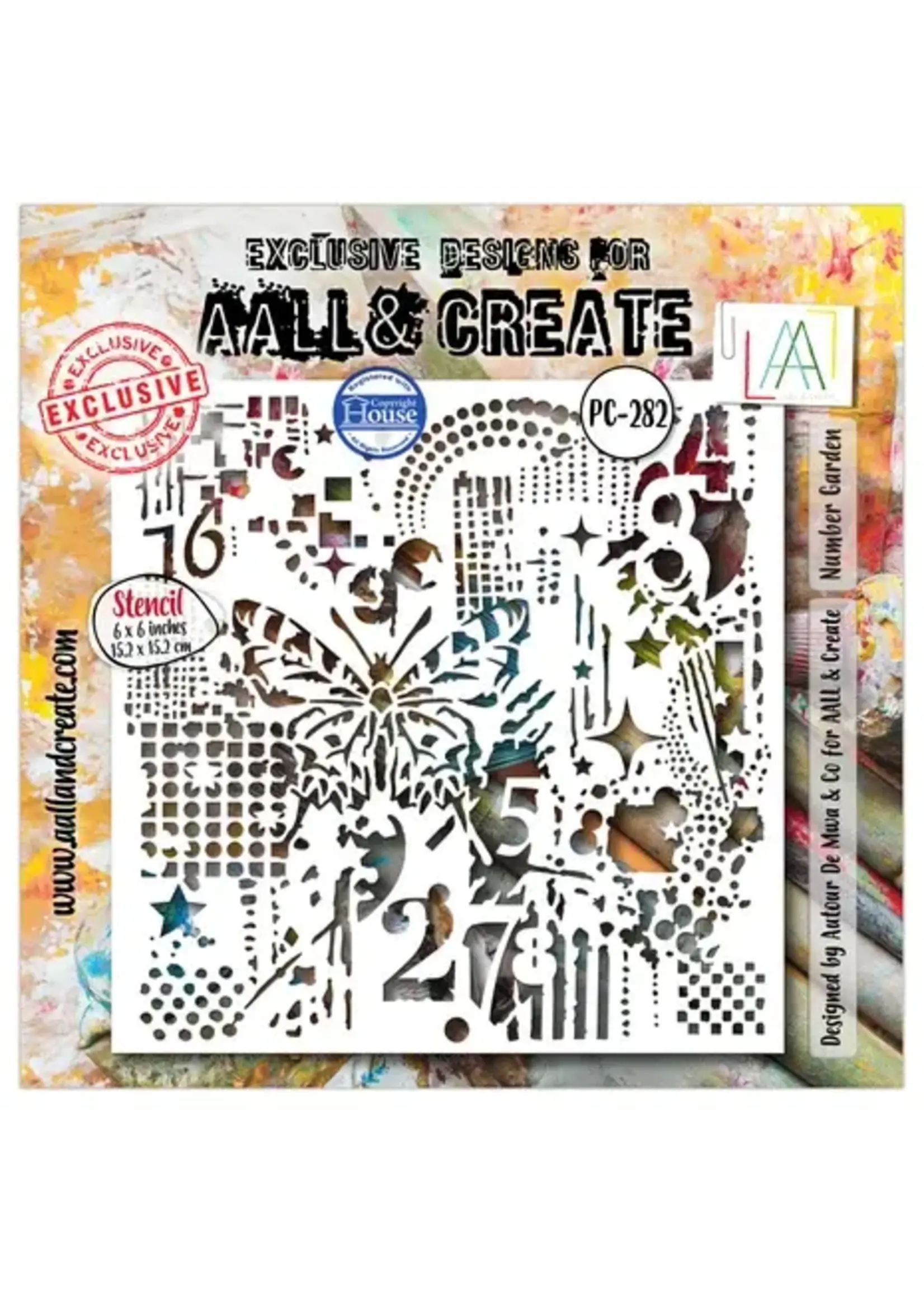 Universe of Patterns 6x6 Inch Stencil Number Garden by Autour De Mwa & Co (AALL-PC-282)