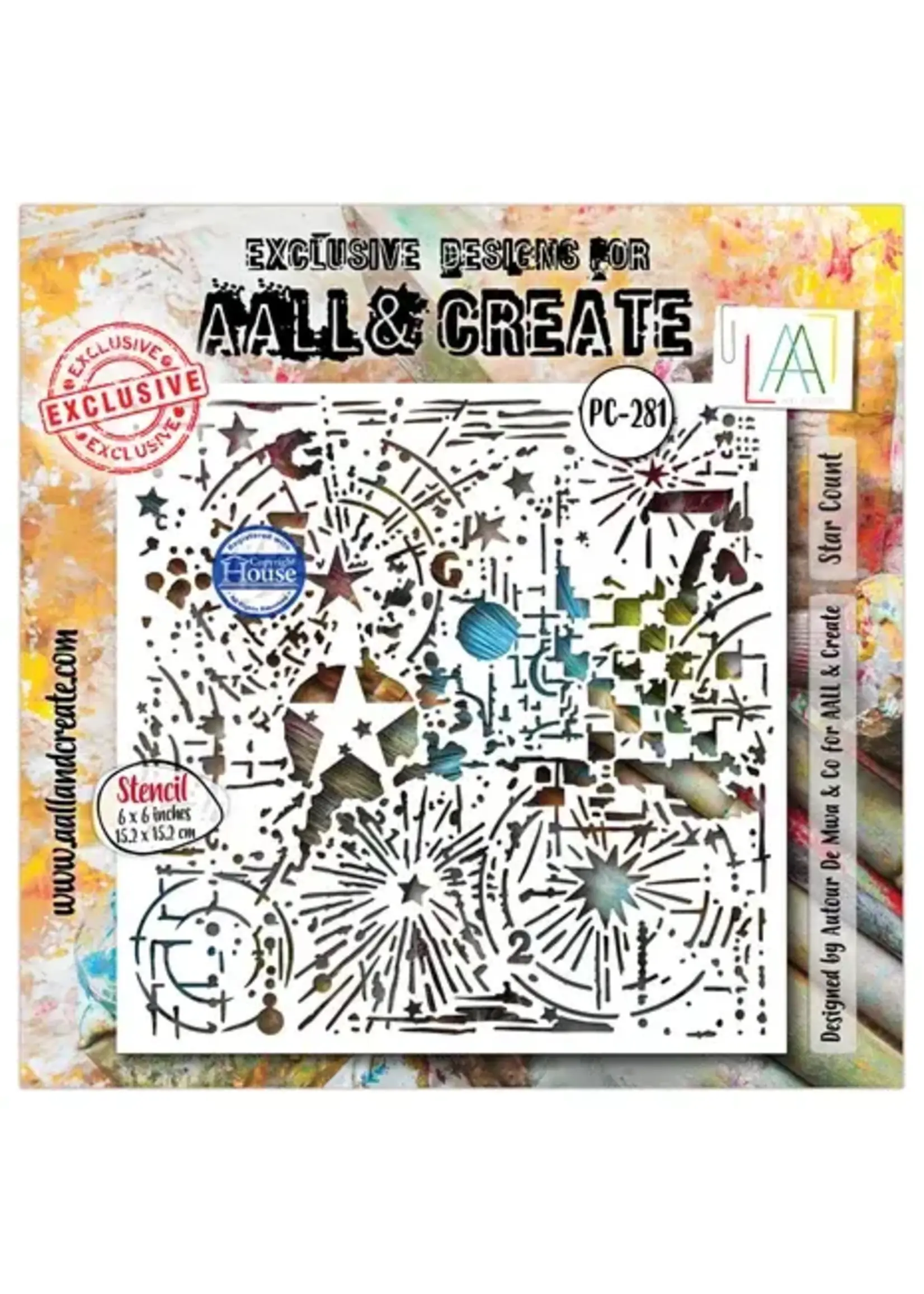 Universe of Patterns 6x6 Inch Stencil Star Count by Autour De Mwa & Co (AALL-PC-281)