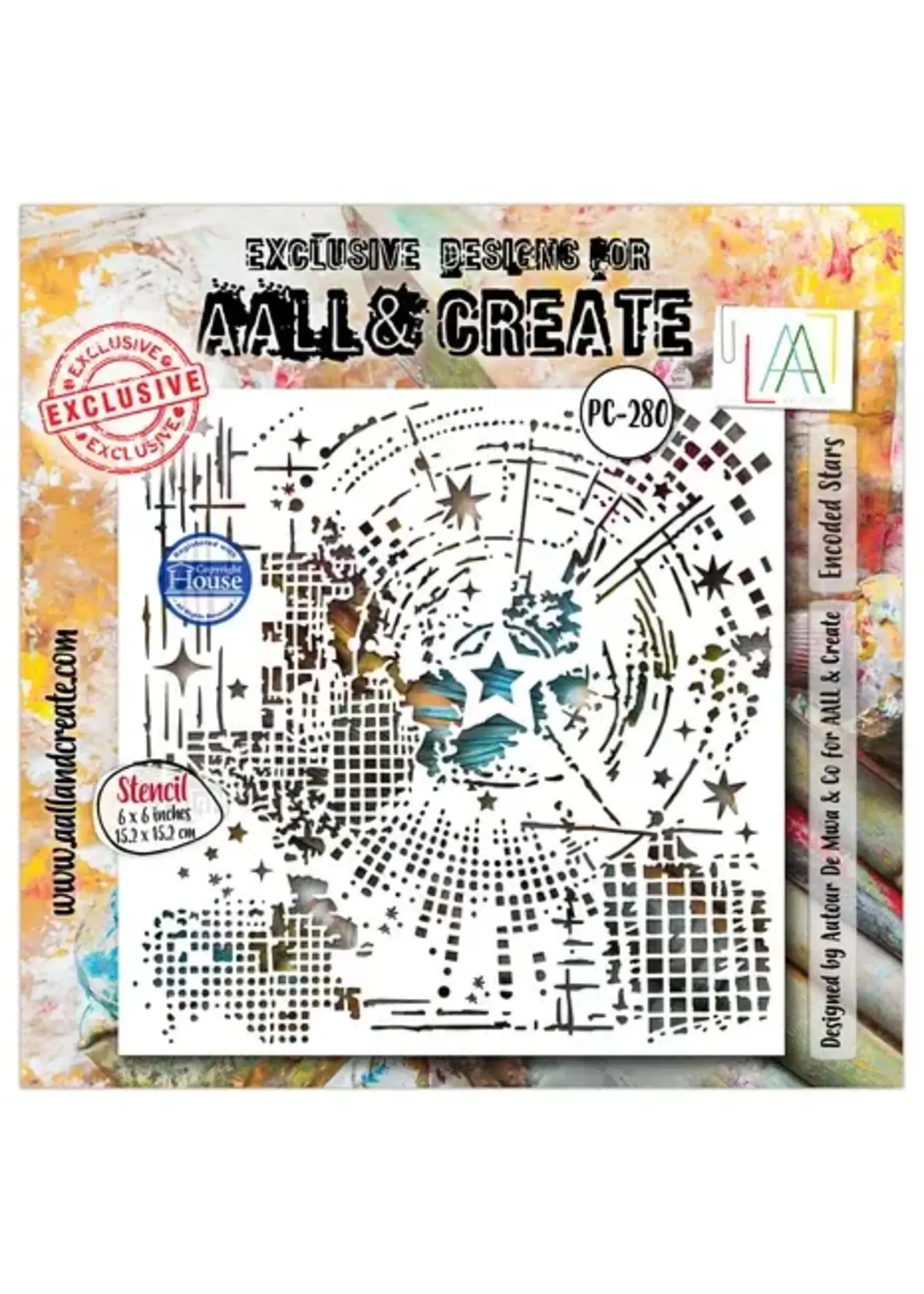 Universe of Patterns 6x6 Inch Stencil Encoded Stars by Autour De Mwa & Co (AALL-PC-280)