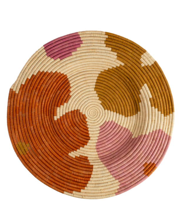MAISON SUKU Roze rieten wanddecoratie  ø 70 cm
