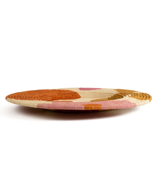 MAISON SUKU Roze rieten wanddecoratie  ø 70 cm