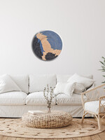 MAISON SUKU Blauwe kust rieten wanddecoratie Calm ø 50 cm