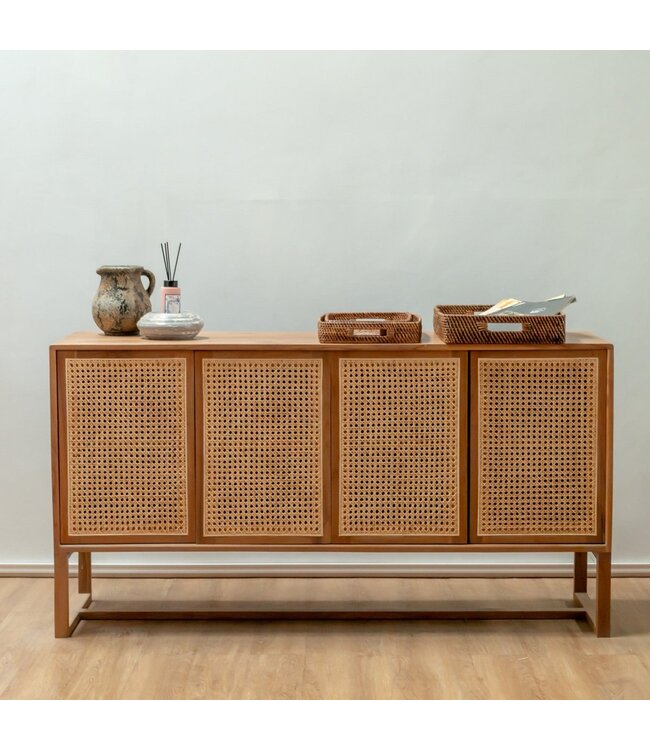 Soeji Rechthoekig rotan dienblad | Dienblad | Groot Decoratief Dienblad AMAHAI Bruin (3 maten)