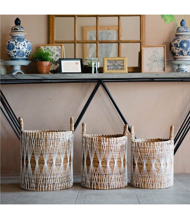 Soeji Boho wasmand | Plantenmand | Opbergmand MANDURO gemaakt van bananenvezel (3 maten)