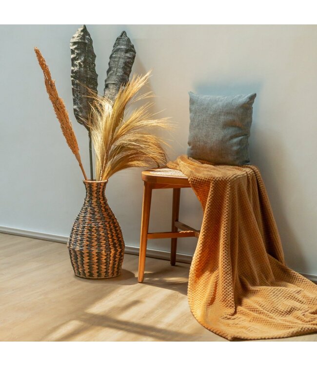Soeji Geweven Boho Vaas DAYANA zwart gemaakt van Waterhyacint