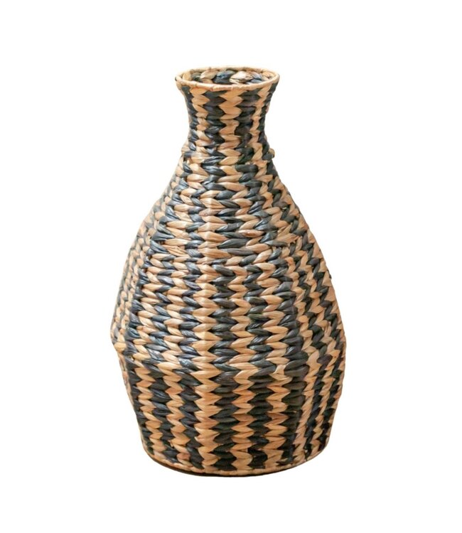 Soeji Geweven Boho Vaas DAYANA zwart gemaakt van Waterhyacint