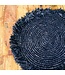 Soeji Zwarte Boho Placemat (Set van 2, 4 of 6) 45 cm Tafelmat met Franjes AMBON gemaakt van Raffia