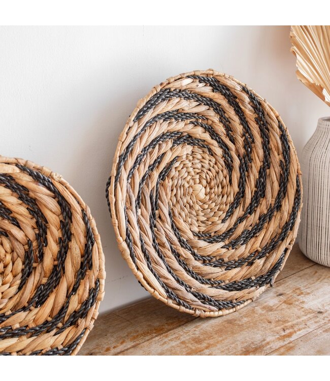 Soeji Ronde wandmand of decoratieve schaal BANDUNG van waterhyacint (2 maten)