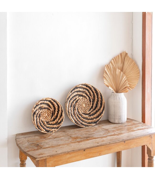 Soeji Ronde wandmand of decoratieve schaal BANDUNG van waterhyacint (2 maten)