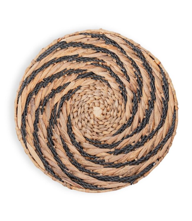 Soeji Ronde wandmand of decoratieve schaal BANDUNG van waterhyacint (2 maten)