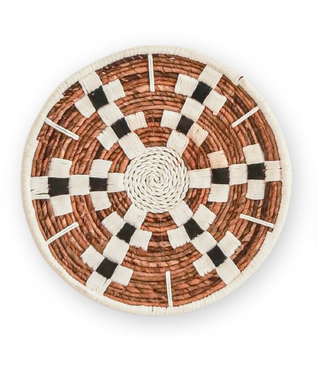 Soeji Wanddecoratie Ronde Boho Muurmand of Platte Kom TAMAN gemaakt van Bananenvezel (2 maten)