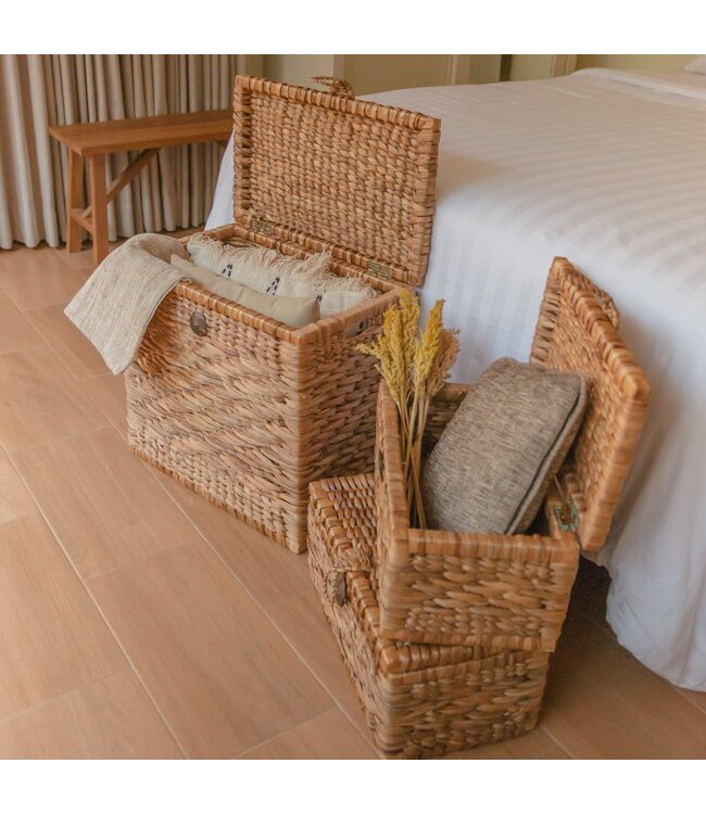 Soeji Kofferbakmand | Wasmand met Deksel KELANA van Waterhyacint (2 maten)