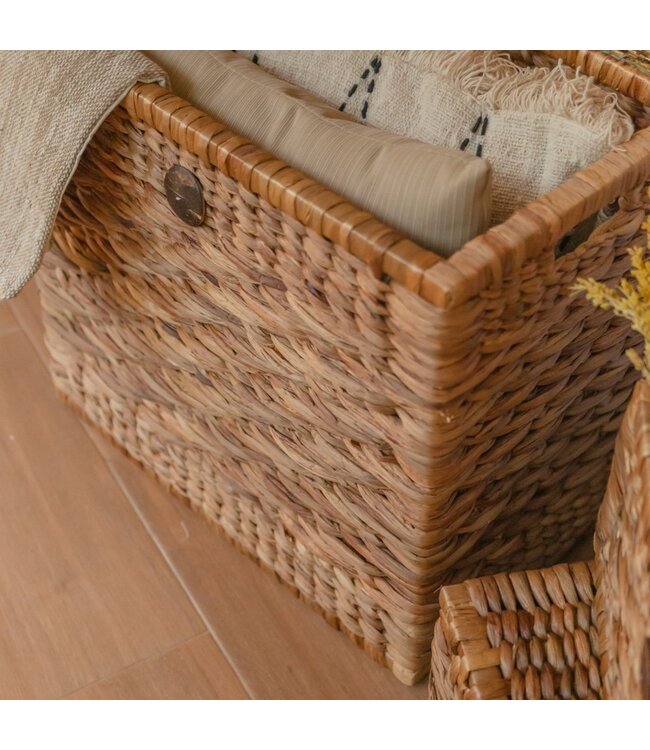 Soeji Kofferbakmand | Wasmand met Deksel KELANA van Waterhyacint (2 maten)