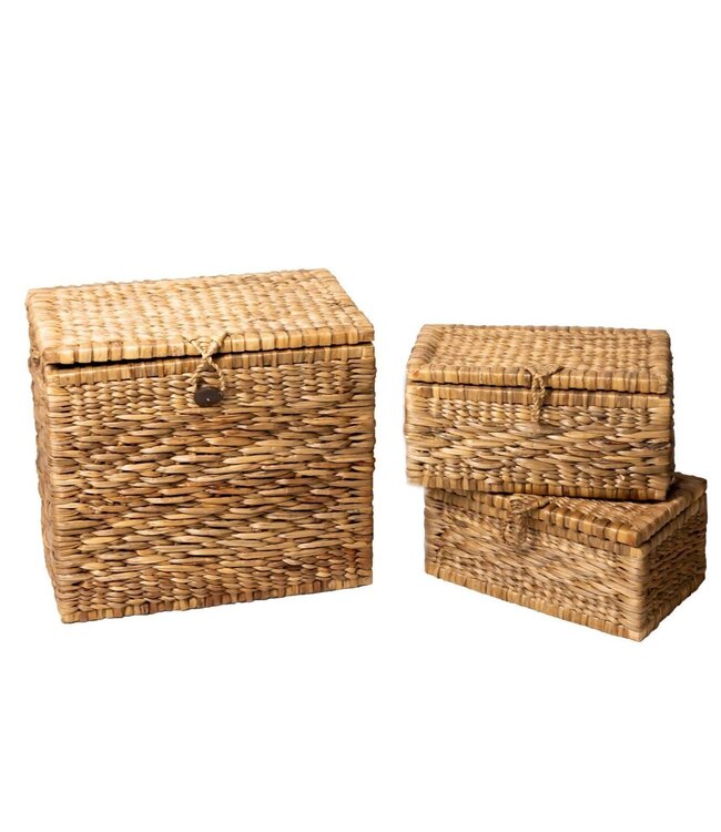 Soeji Kofferbakmand | Wasmand met Deksel KELANA van Waterhyacint (2 maten)