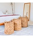Soeji Rond geweven wasmand – Boho plantenmand – wasmand bruin – grote mand van waterhyacint RAJA (3 maten Ø 35/40/50 cm)
