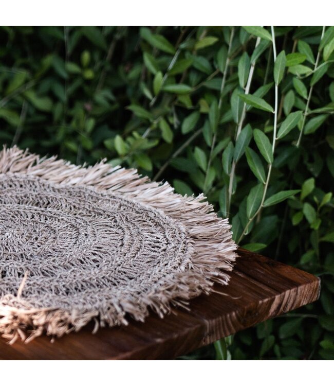 Soeji Placemat (set van 2, 4 of 6) 45 cm ronde Boho placemat WAISAI gemaakt van raffia